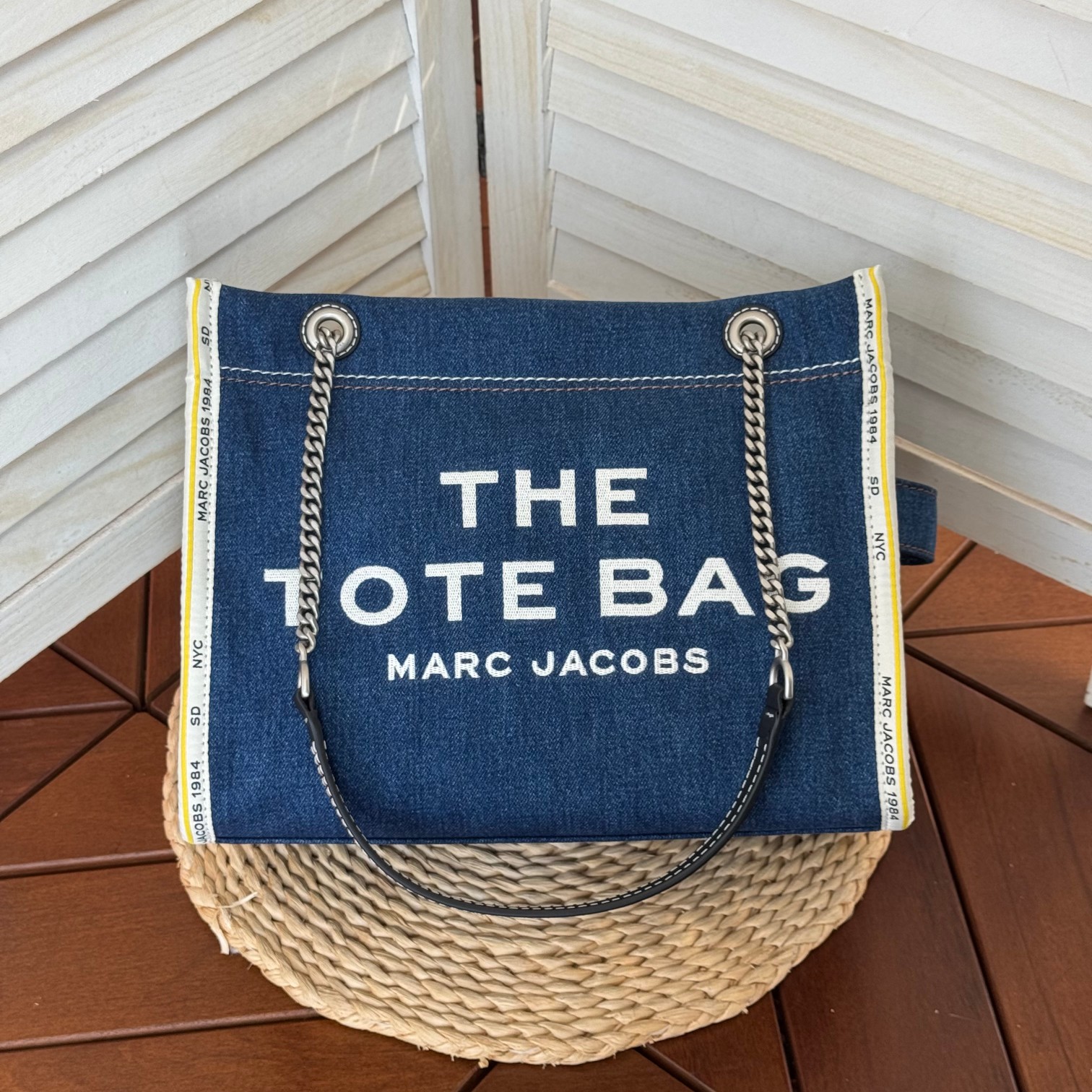 Marc Jacobs ～新款链条托特 水洗牛仔蓝小号