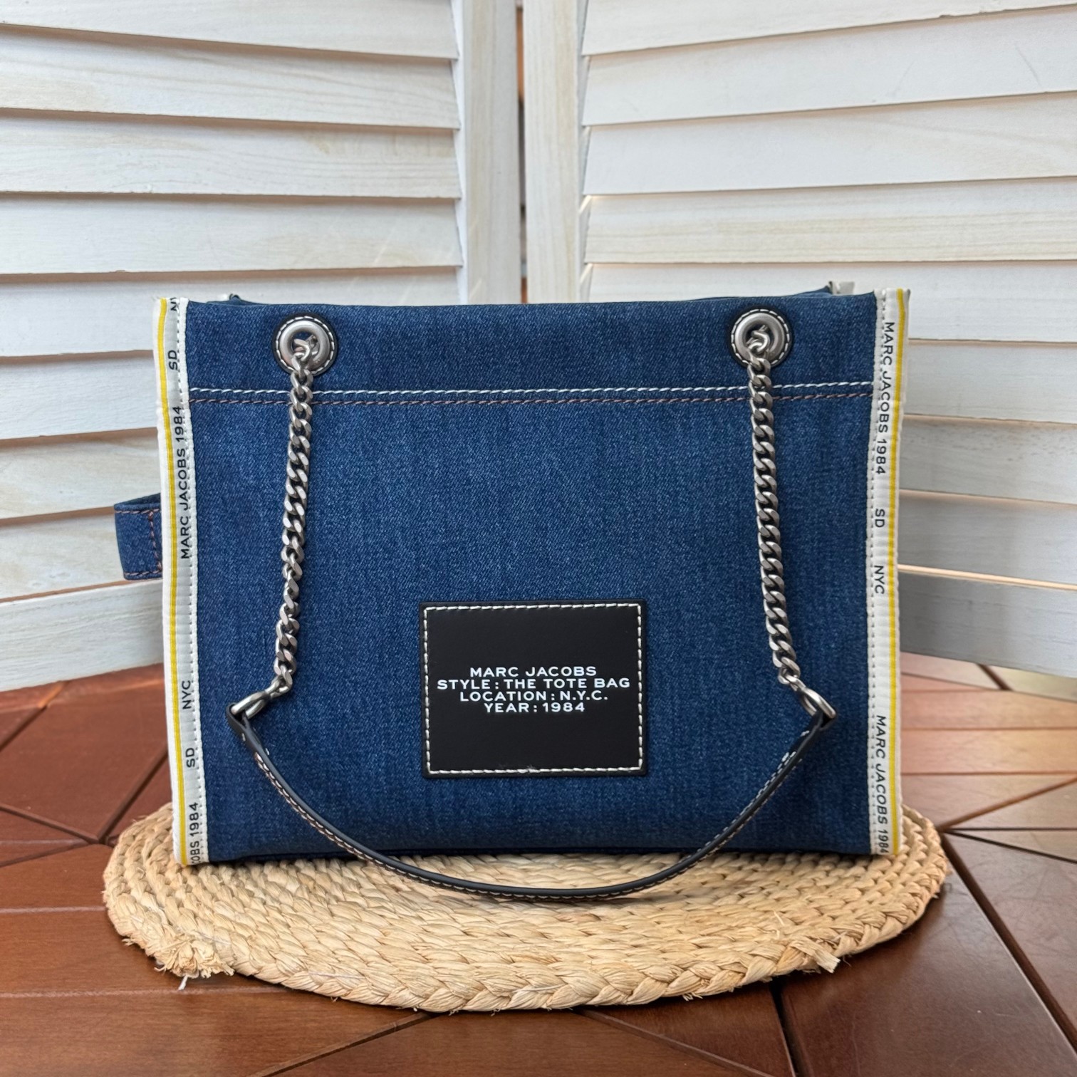Marc Jacobs ～新款链条托特 水洗牛仔蓝小号