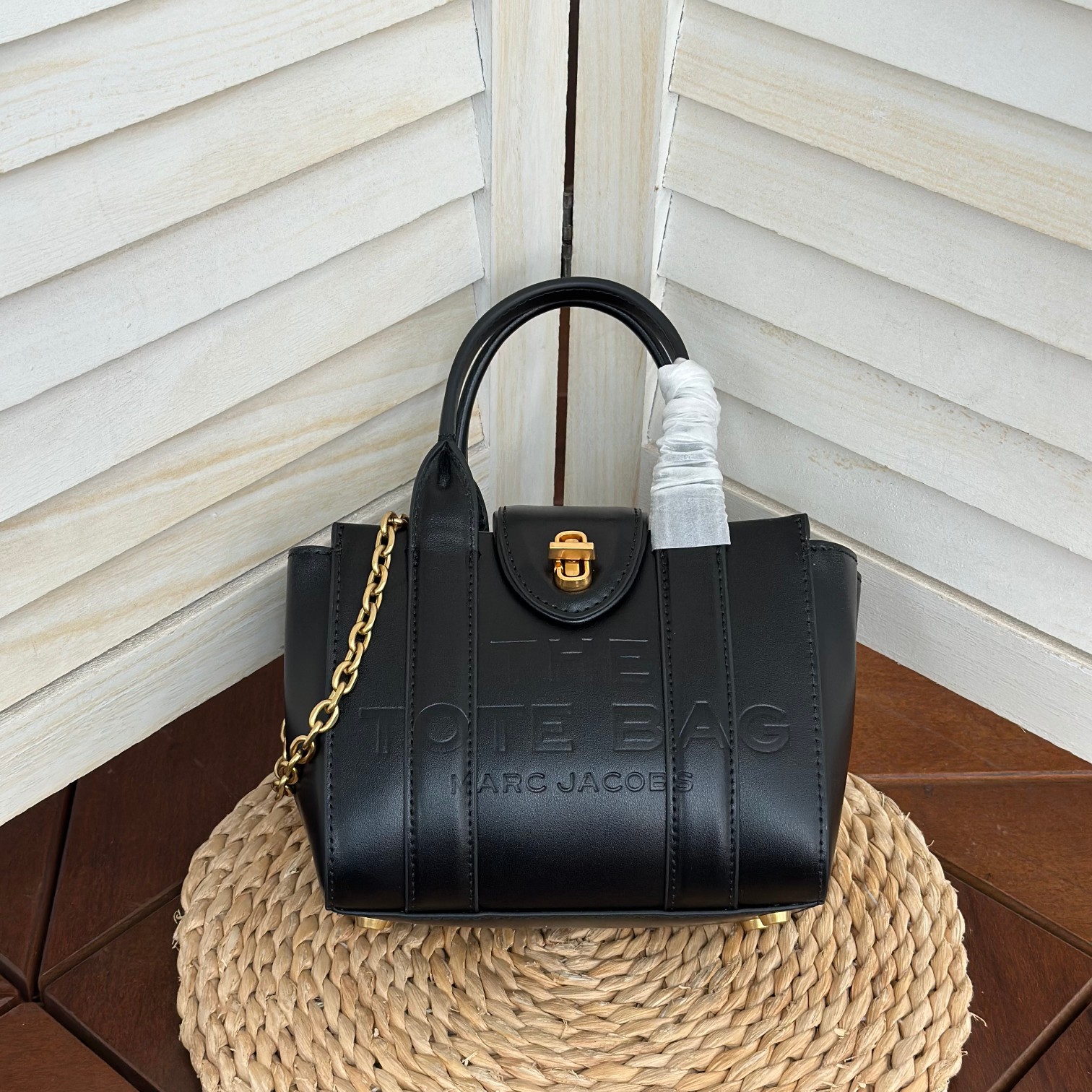 Marc Jacobs ～新款牛皮链条斜挎迷你手提包黑色