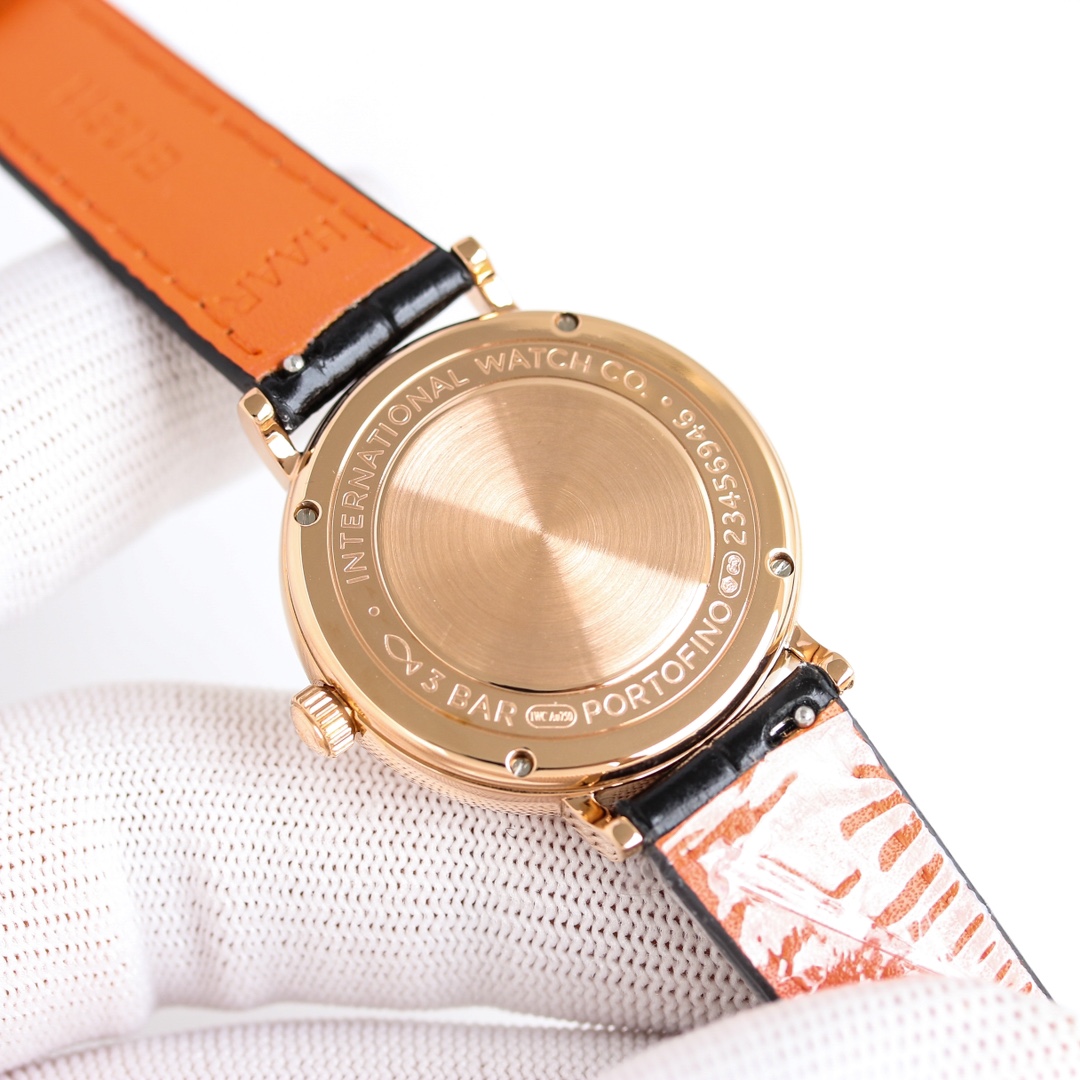 IWC Platofino 34mm Steel Watch with Diamonds and Italian Leather Strap - 图片 7