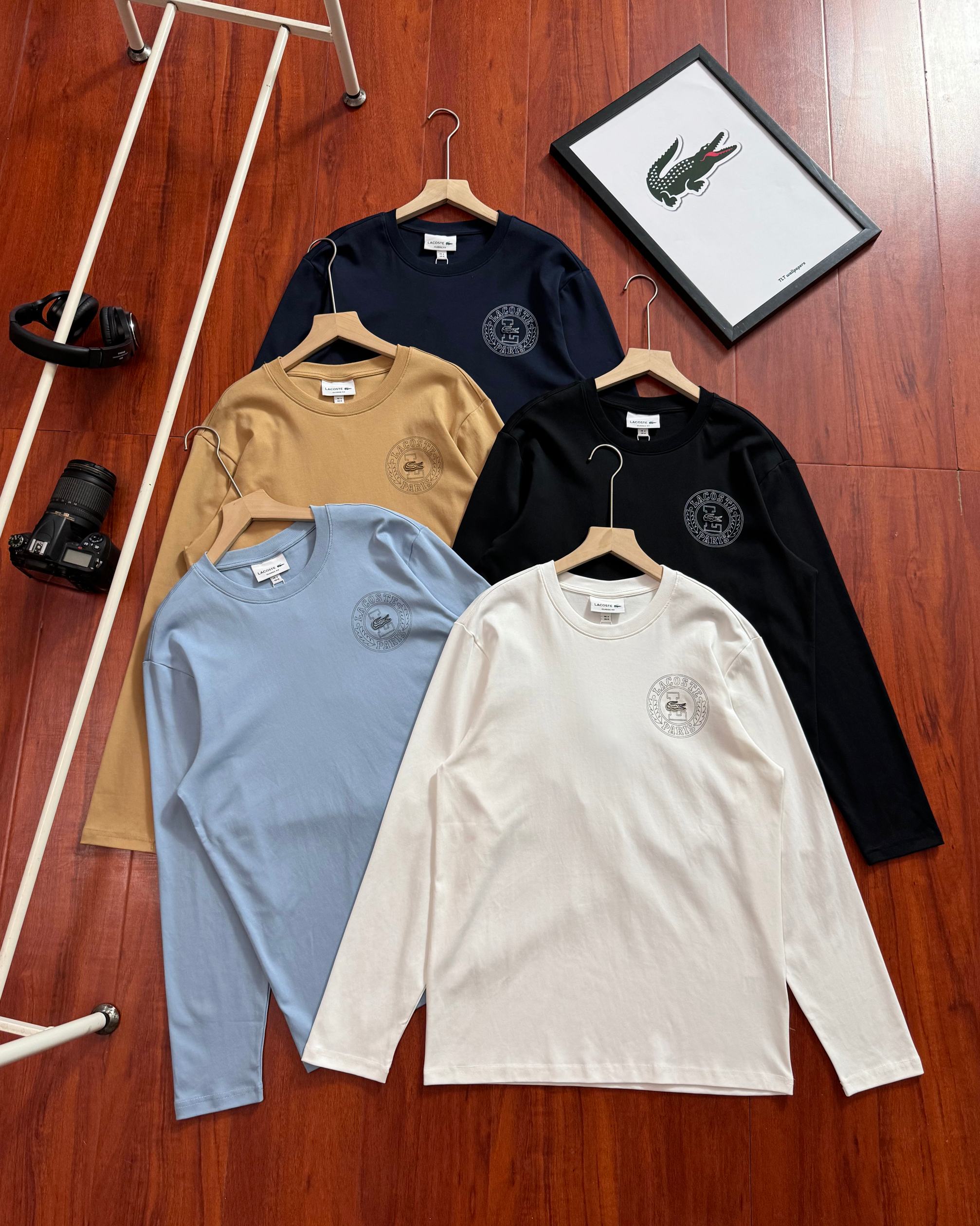 Lacoste Men's Long Sleeve Cotton T-Shirt - Soft, Comfortable & Versatile