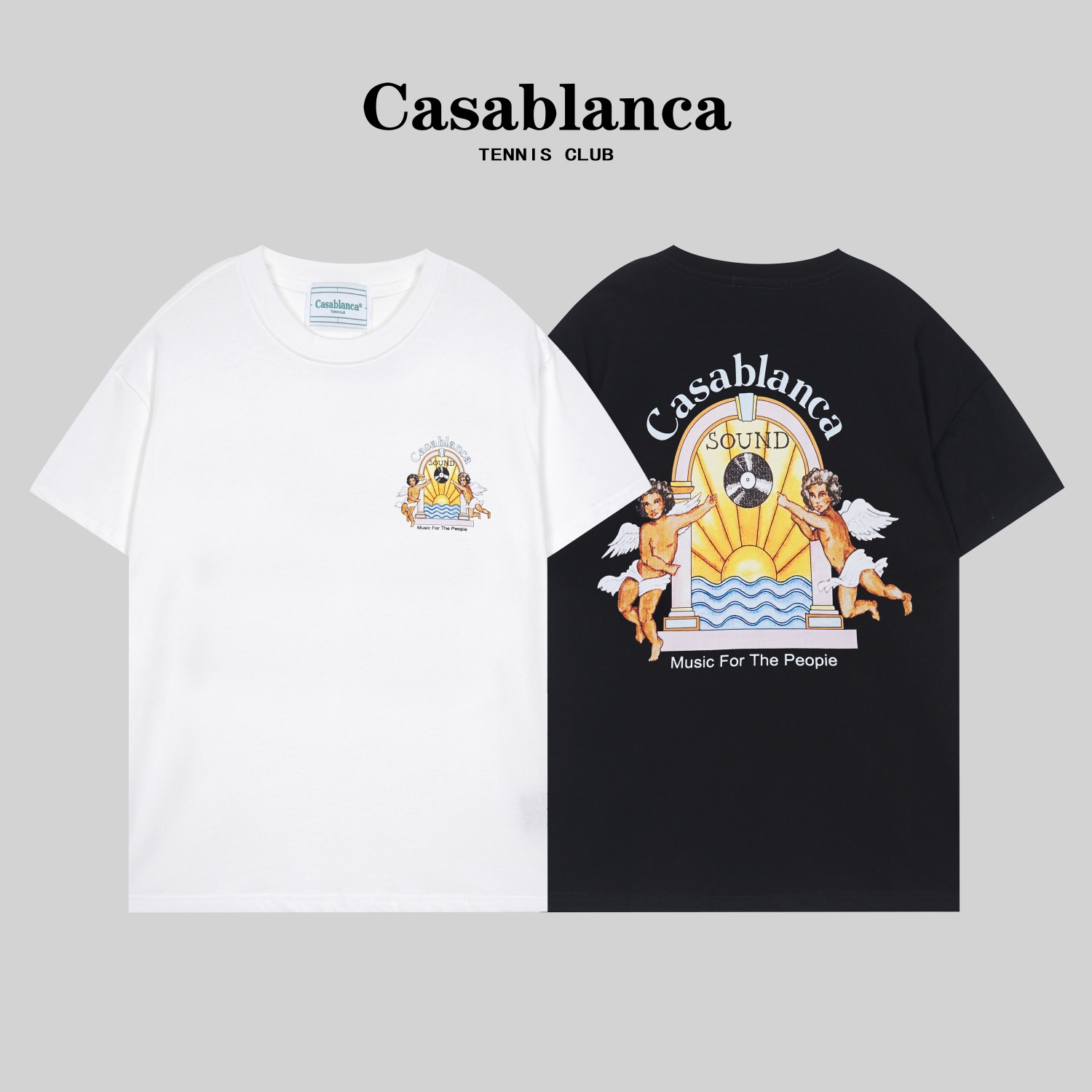 G1069 Camiseta de alta calidad de doble hilo # Casablanca * Casablanca nuevo estilo de otoño/invierno 2023, c…
