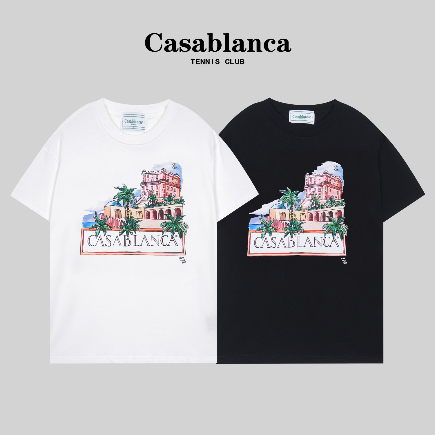 G1070 Camiseta de alta calidad de doble hilo # Casablanca * Casablanca nuevo estilo de otoño/invierno 2023, c…