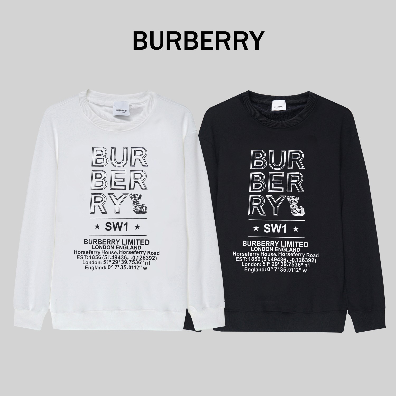 C566# BURBERRY*Burberry otoño-invierno nuevo estilo sudadera de cuello redondo, utilizando tela de algodón puro de 320 …