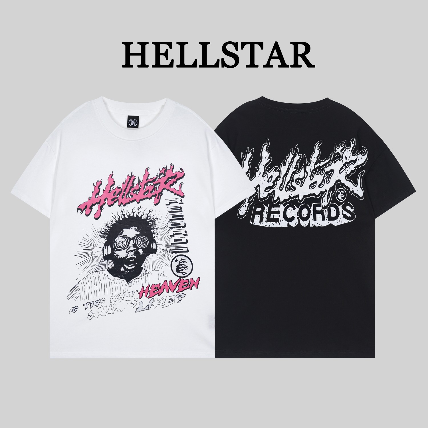 G1076# Hellstar*地狱之星//2024早春新款T恤，采用260克高品优质双纱纯棉面料，美式高街潮牌，地狱之星外星人嘻哈字母抽象印花，时尚前卫。三标齐全，包装精美。颜色：黑、白，尺码：S M L XL XX…