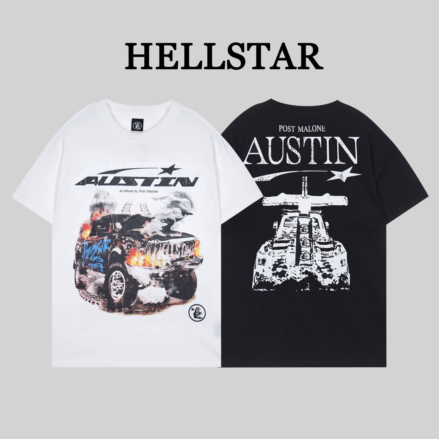 G1085# Hellstar*Estrella del Infierno//Camiseta nueva de primavera 2024, confeccionada en algodón puro de dob…