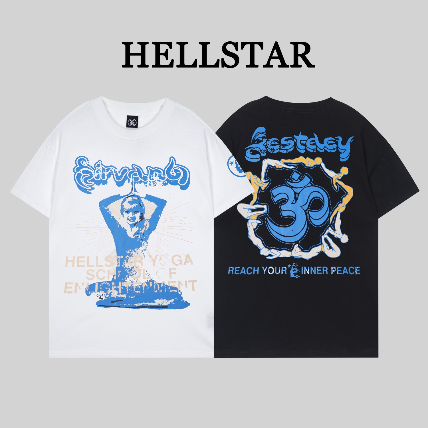 G1086# Hellstar*Estrella del Infierno//Camiseta nueva de primavera 2024, confeccionada en algodón puro de dob…