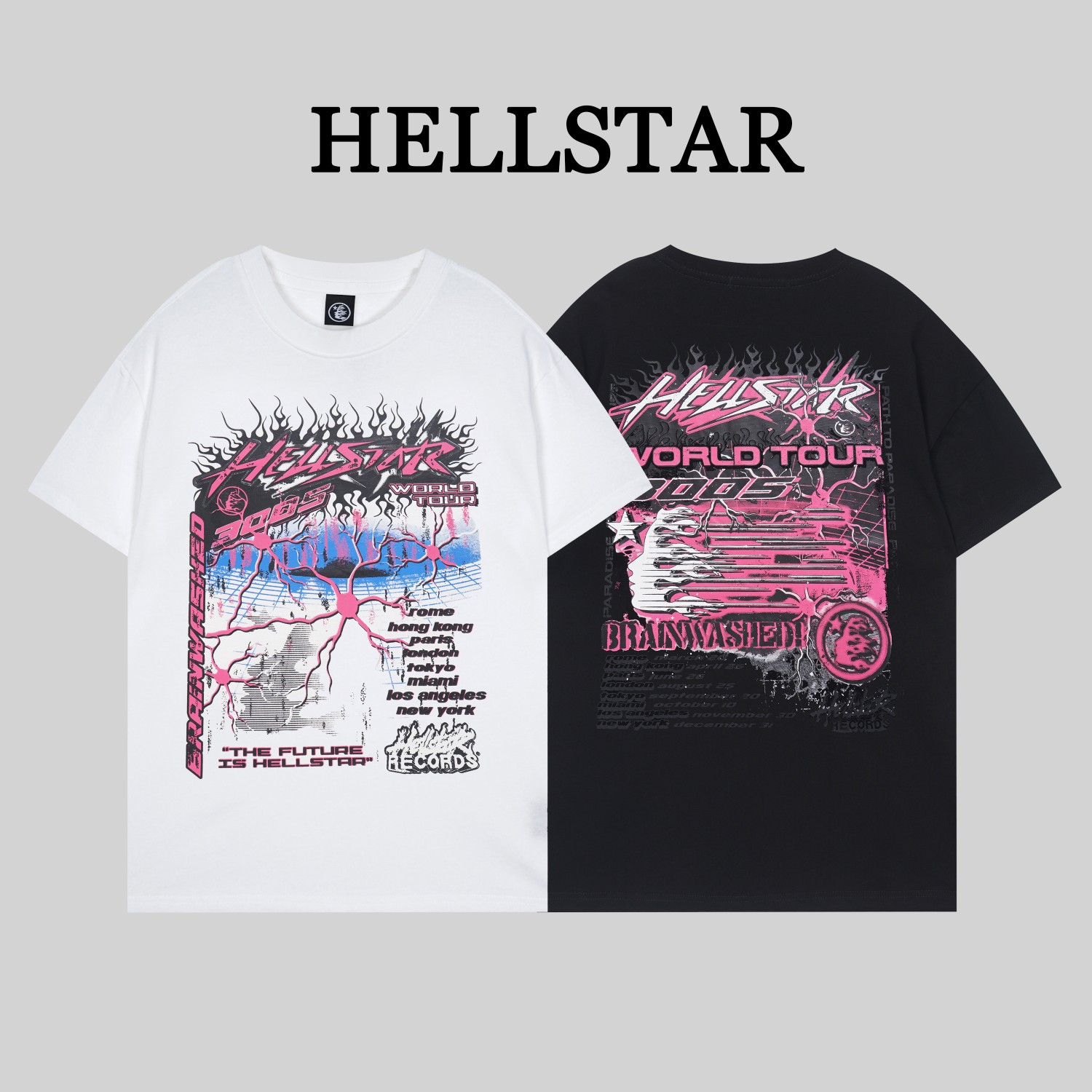 G1096# Hellstar*Estrella del Infierno//Camiseta nueva de primavera 2024, confeccionada en algodón puro de dob…