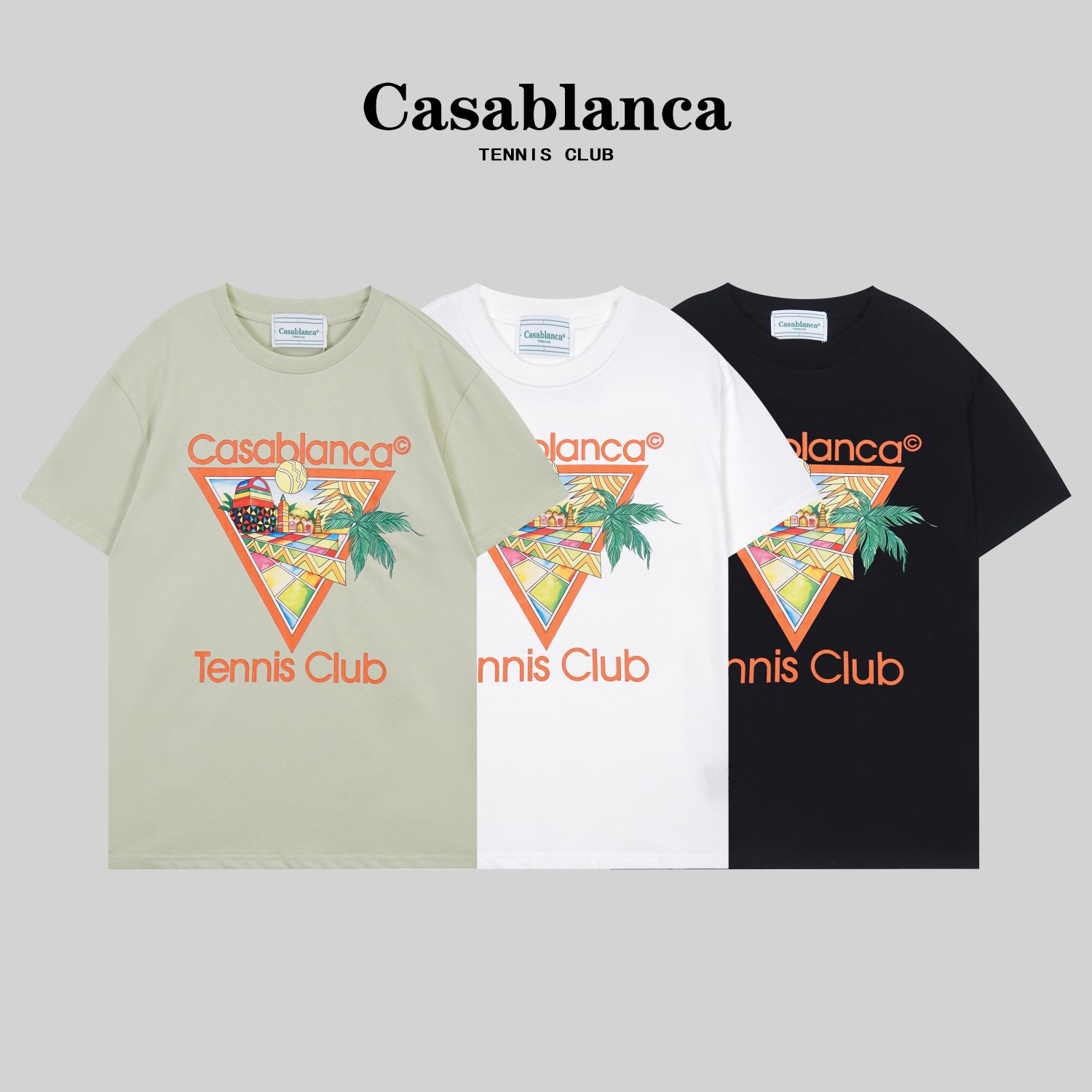 G1135 Camiseta de alta calidad de doble hilo # Casablanca * Casablanca nuevo estilo de primavera temprana 2024, confecc…