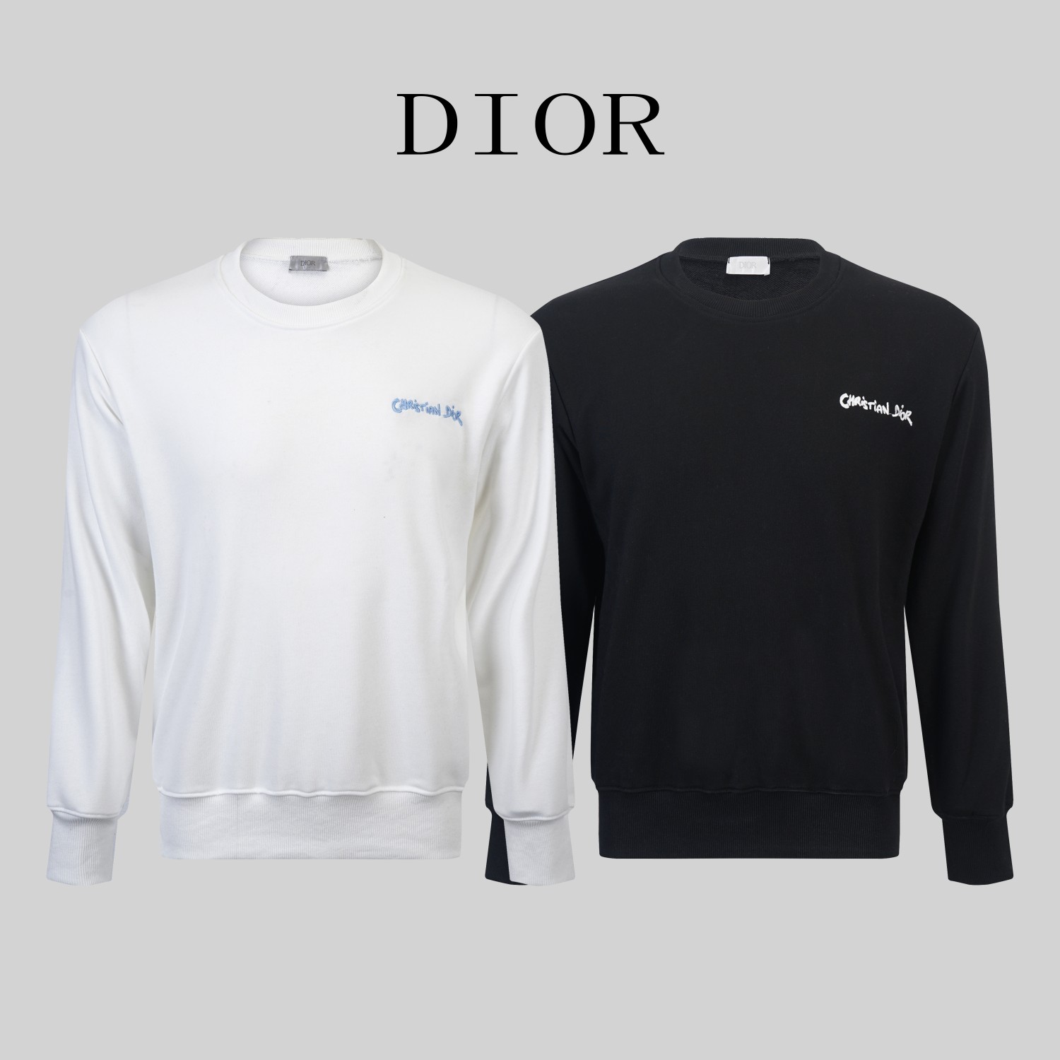 C570# DIOR* Nueva sudadera de cuello redondo otoño e invierno 2024 de Dior, confeccionada en tejido de puro algodón sud…