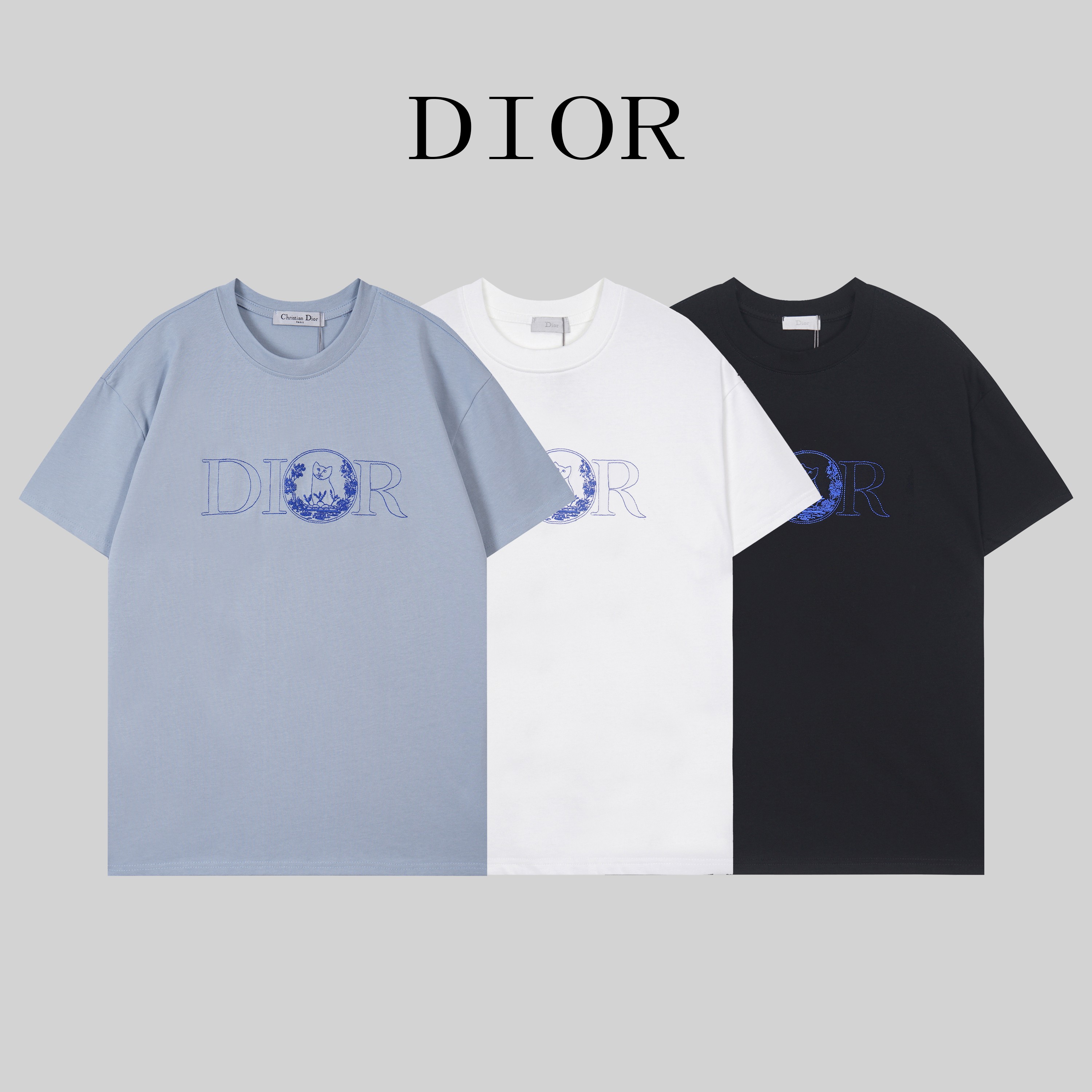 T101#DIOR* Nueva camiseta Dior de principios de verano 2025, confeccionada con 300 gramos de tejido espesado de algodón…