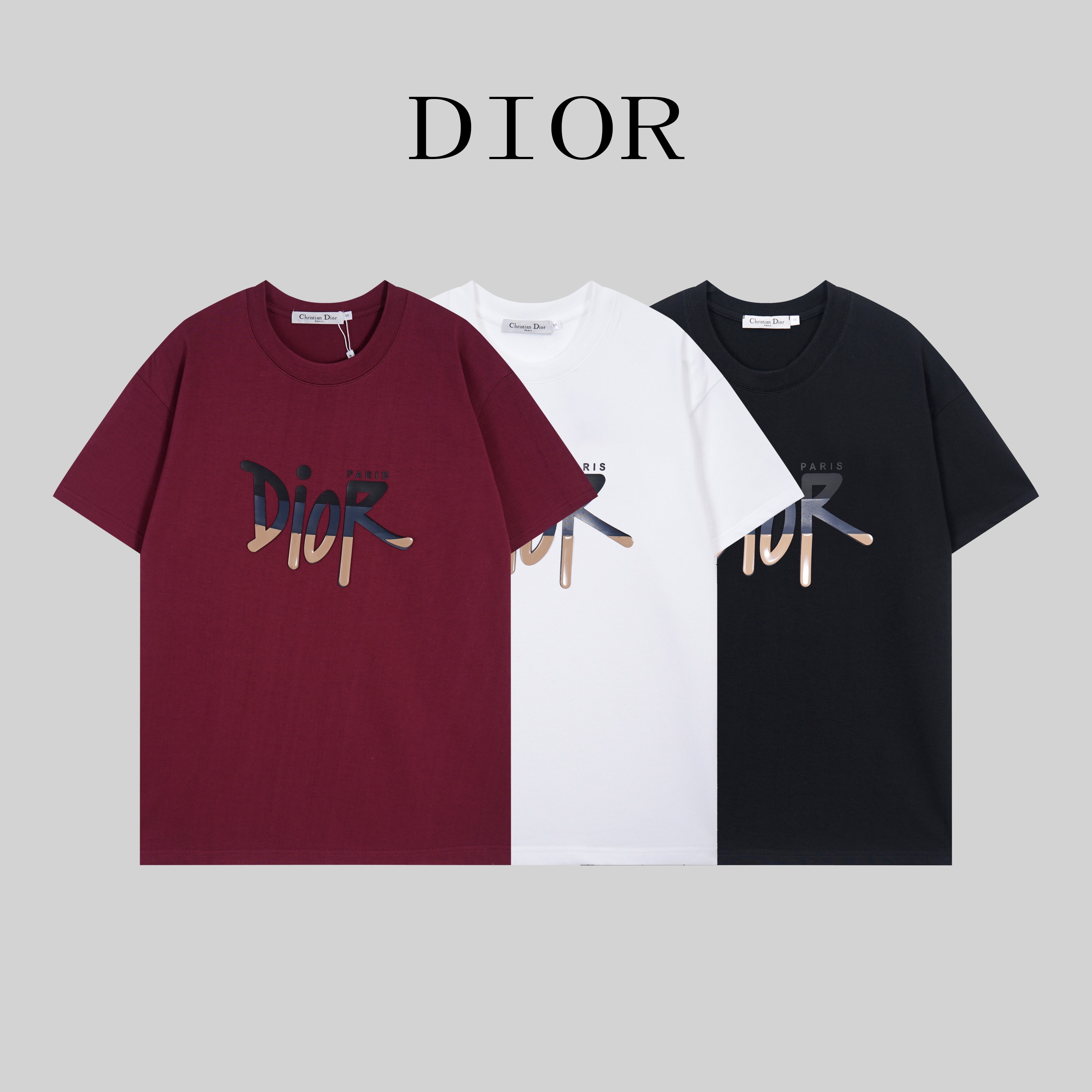 T106#DIOR* Nueva camiseta Dior de principios de verano 2025, confeccionada con 300 gramos de tejido espesado de algodón…