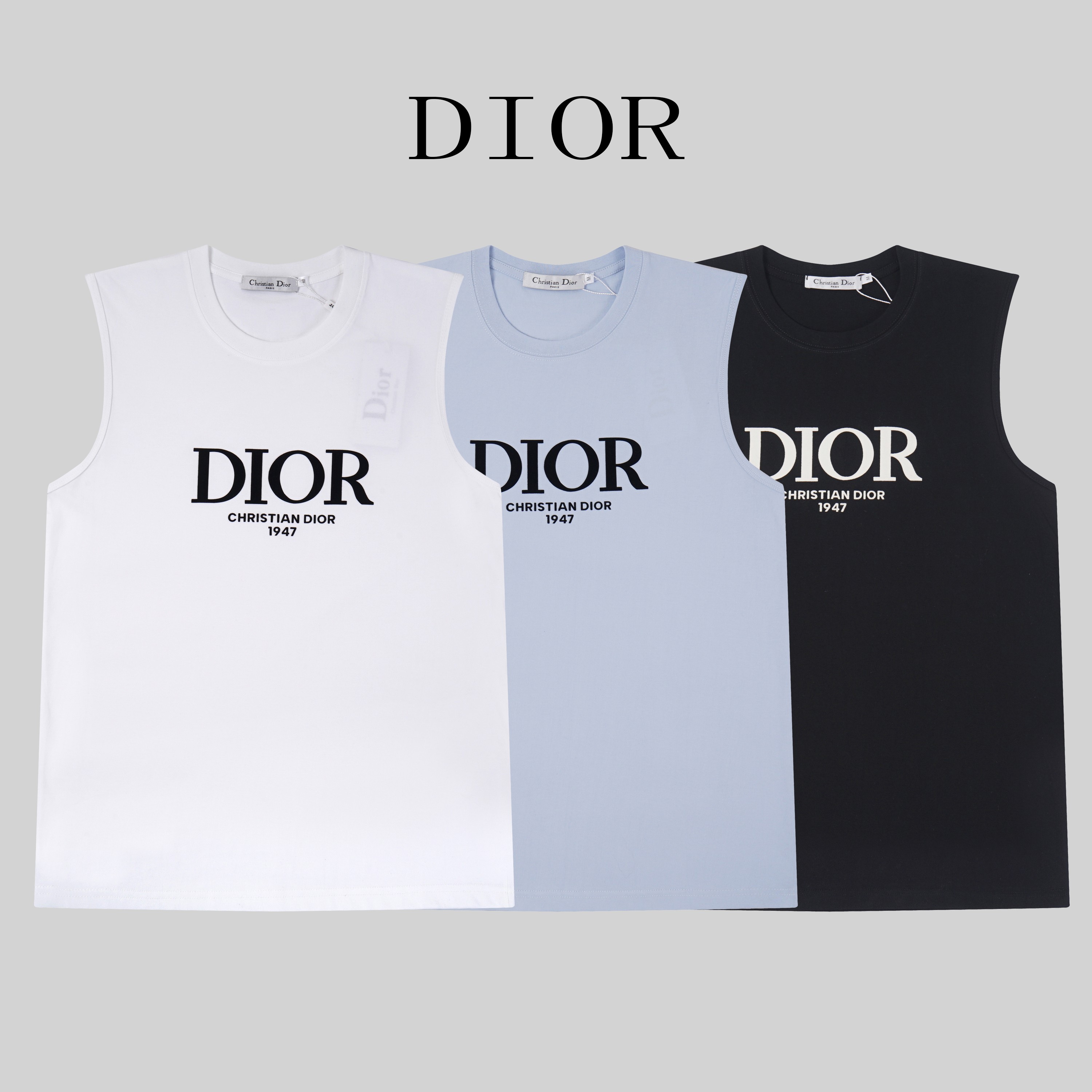 B101#DIOR* Nuevo chaleco de verano y otoño de Dior 2025, confeccionado con tejido engrosado de algodón puro de doble hi…