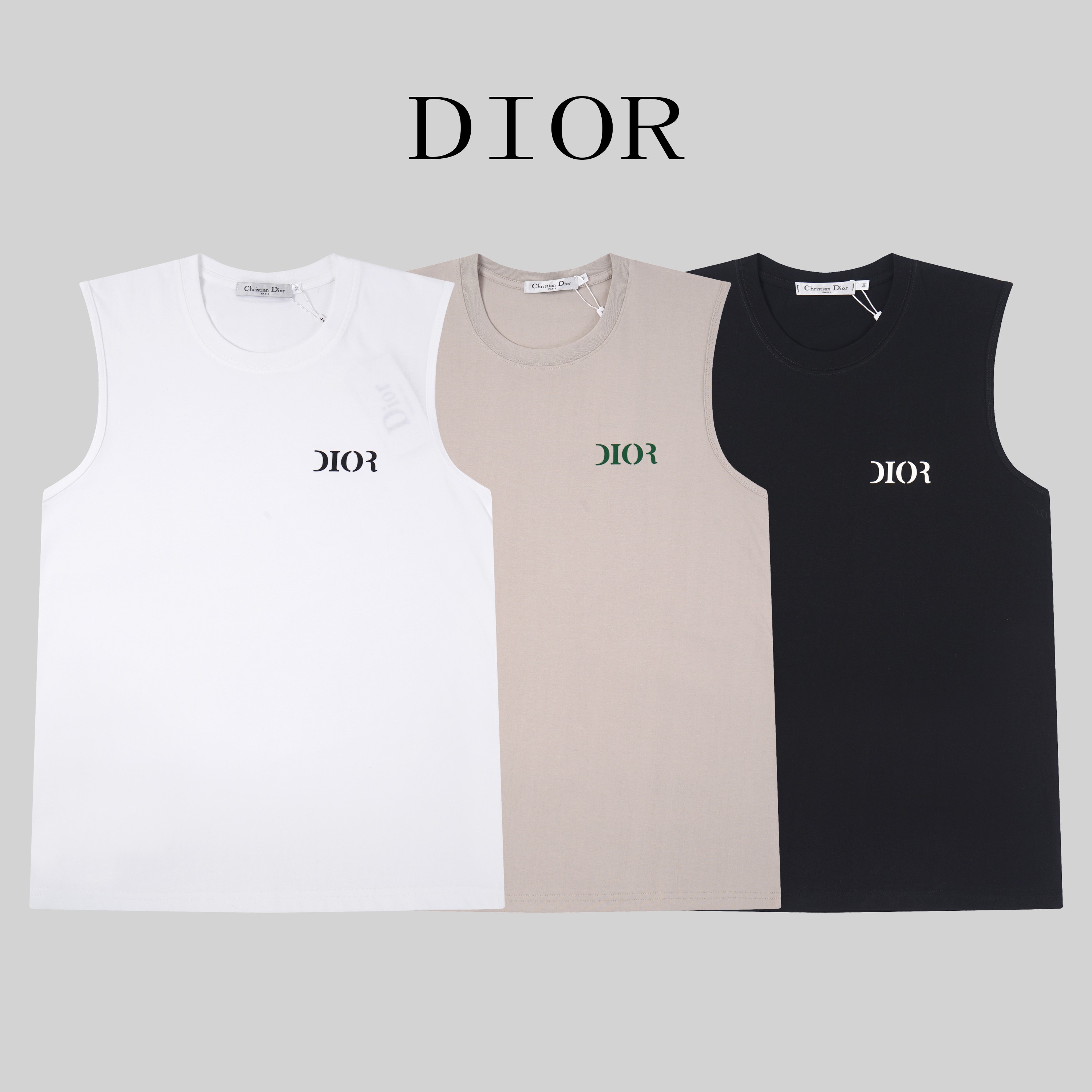 B102#DIOR* Nuevo chaleco de verano y otoño 2025 de Dior, confeccionado con tejido espesado de algodón puro de doble hil…