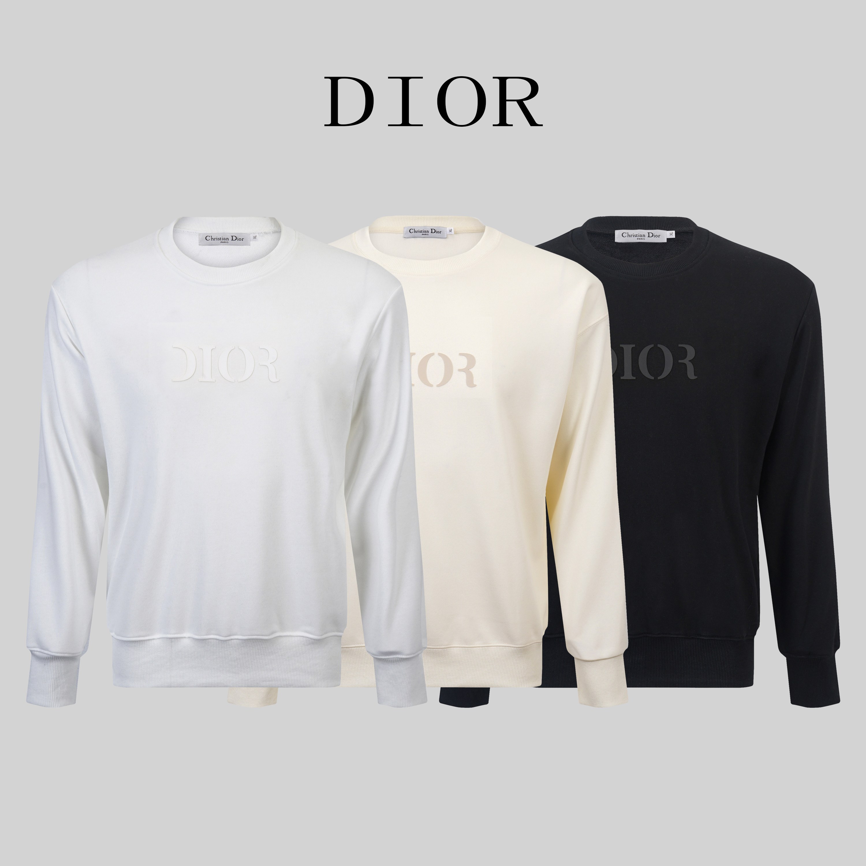 C573# DIOR* Nueva sudadera de cuello redondo otoño e invierno 2025 de Dior, confeccionada en 350 gramos de tejido de al…
