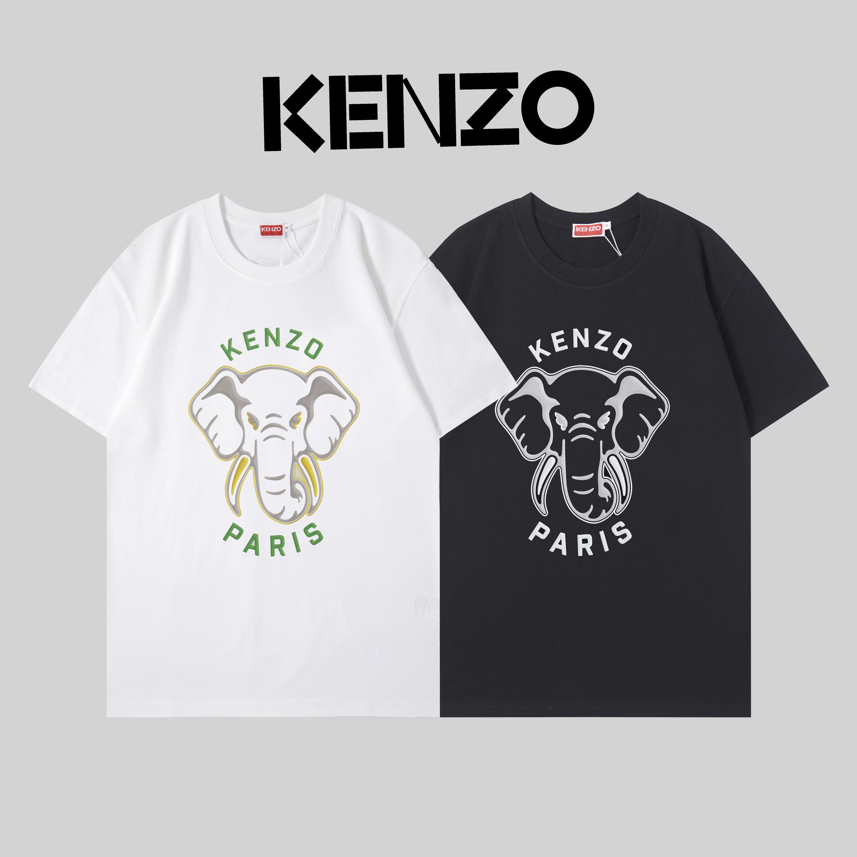 T132/ Camiseta KENZO de elefante de Takada Kenzo, Francia, tejido de algodón puro de alta calidad de 260 g, v…