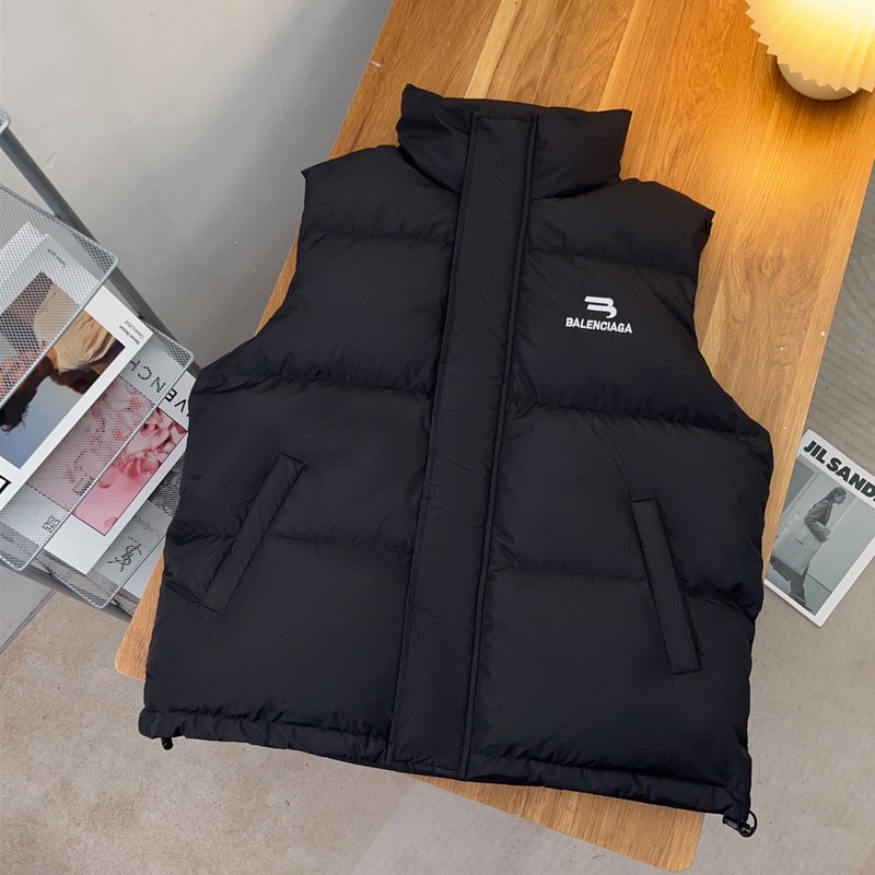 Shop the Best High Quality Balenciaga Perfect Clothing Waistcoat Apricot Color Black White Embroidery Unisex Polyester Goose Down