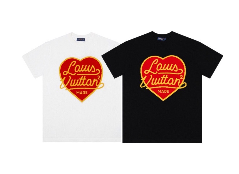 Louis Vuitton Heart-Shaped Flower Knit T-Shirt in Black and White, Sizes XS-L - 图片 9