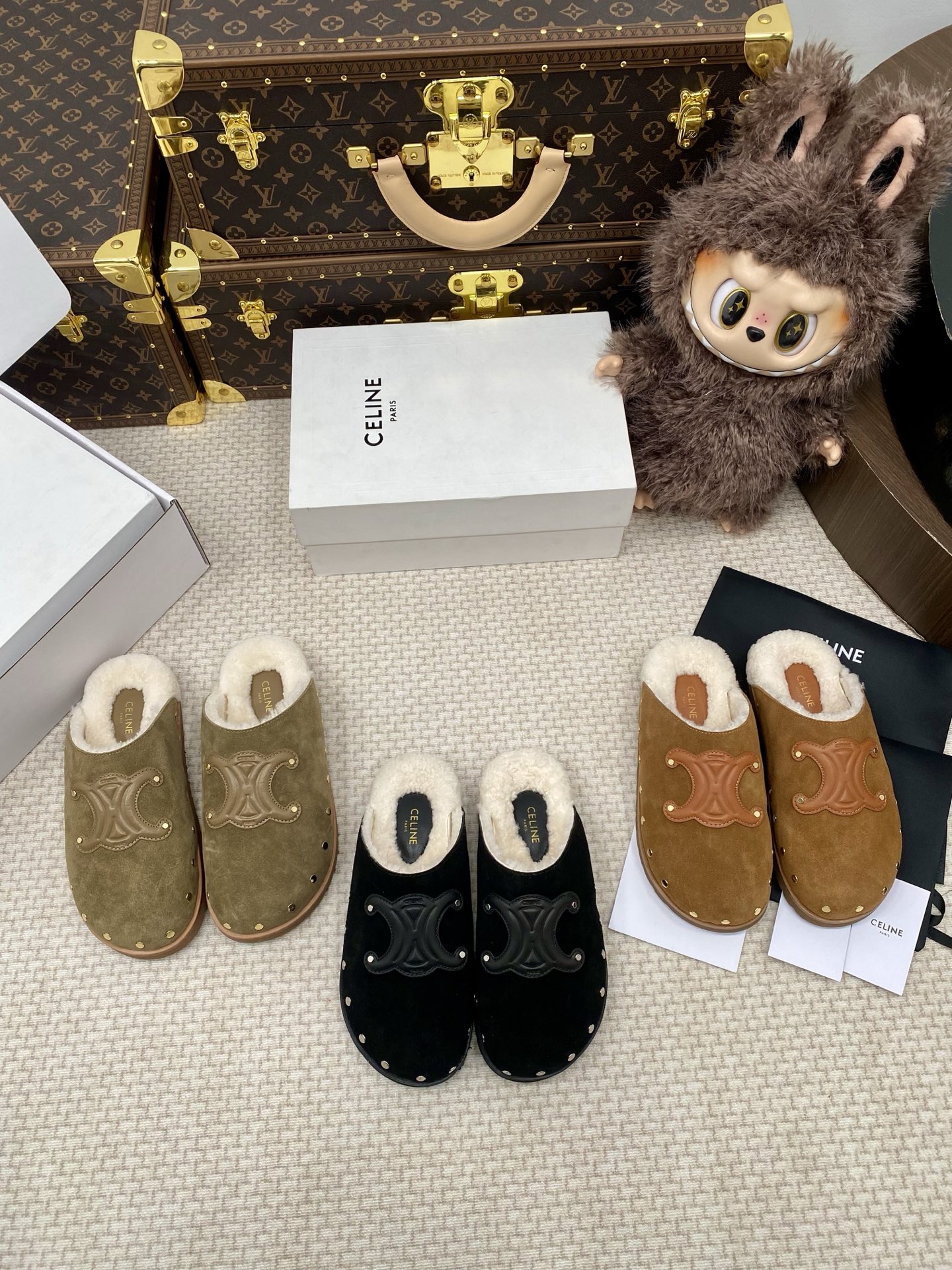 NO:696096,3 colors, simultaneous color matching at the counter, half drag198609093个色 专柜同步配色,半拖,Women's Shoes