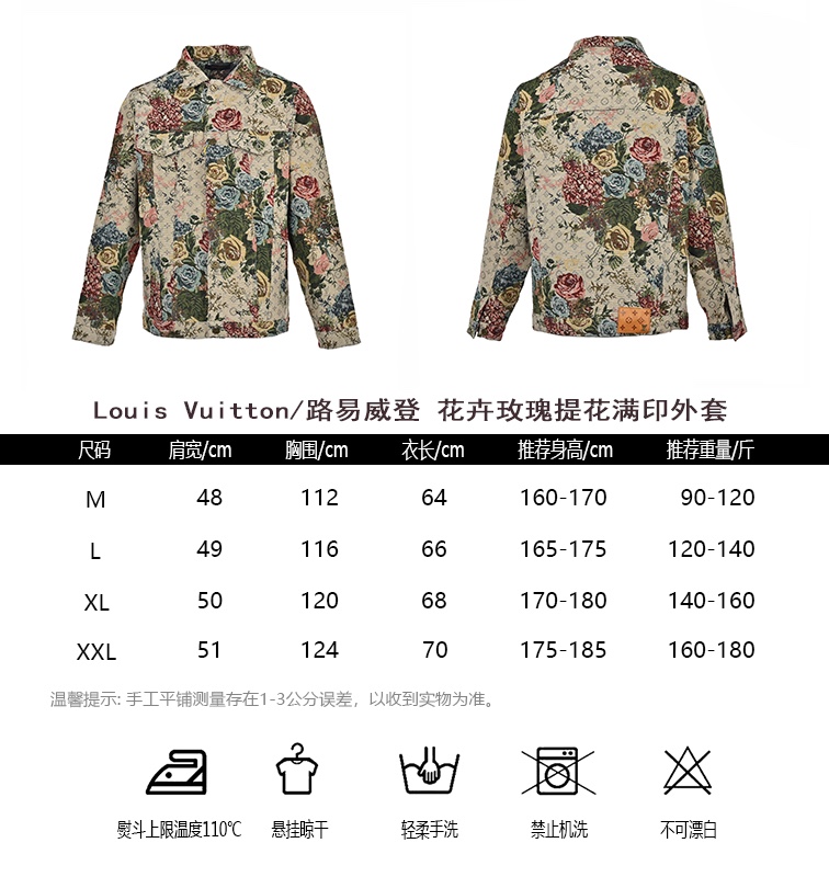 Louis VuittonLouis Vuitton floral rose jacquard full-print coat size chart