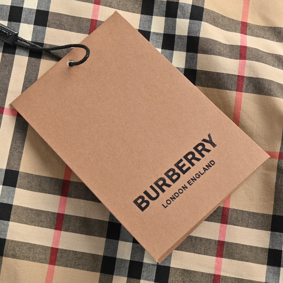 Burberry/巴宝莉 经典门襟袖口条纹织带格纹衬衫