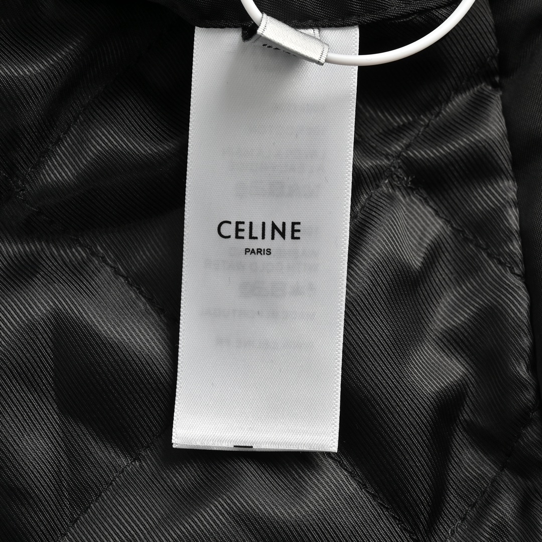 Celine/赛琳 23Fw 贴布刺绣字母夹棉飞行夹克外套