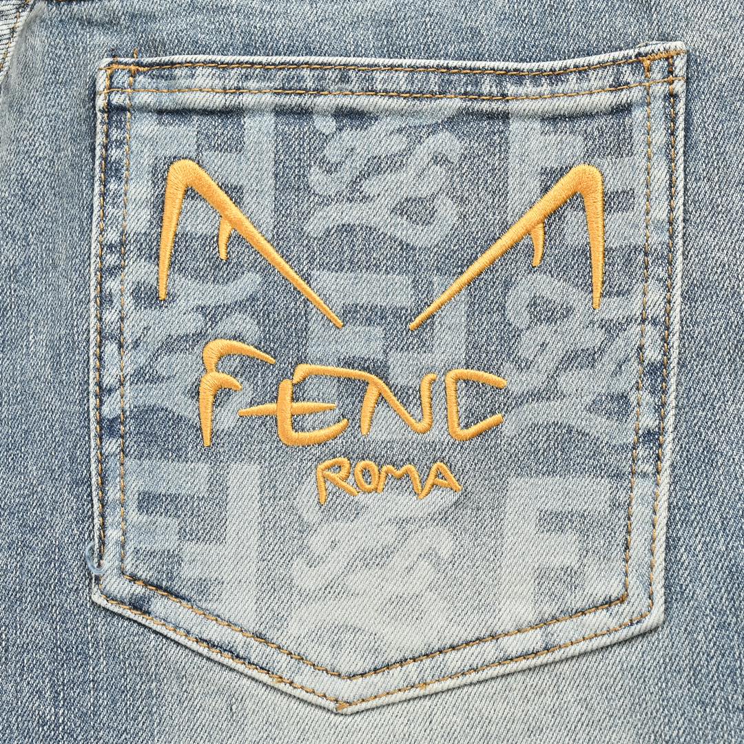 Fendi/芬迪 23Fw 小怪兽眼睛刺绣牛仔裤 Fendi/芬迪