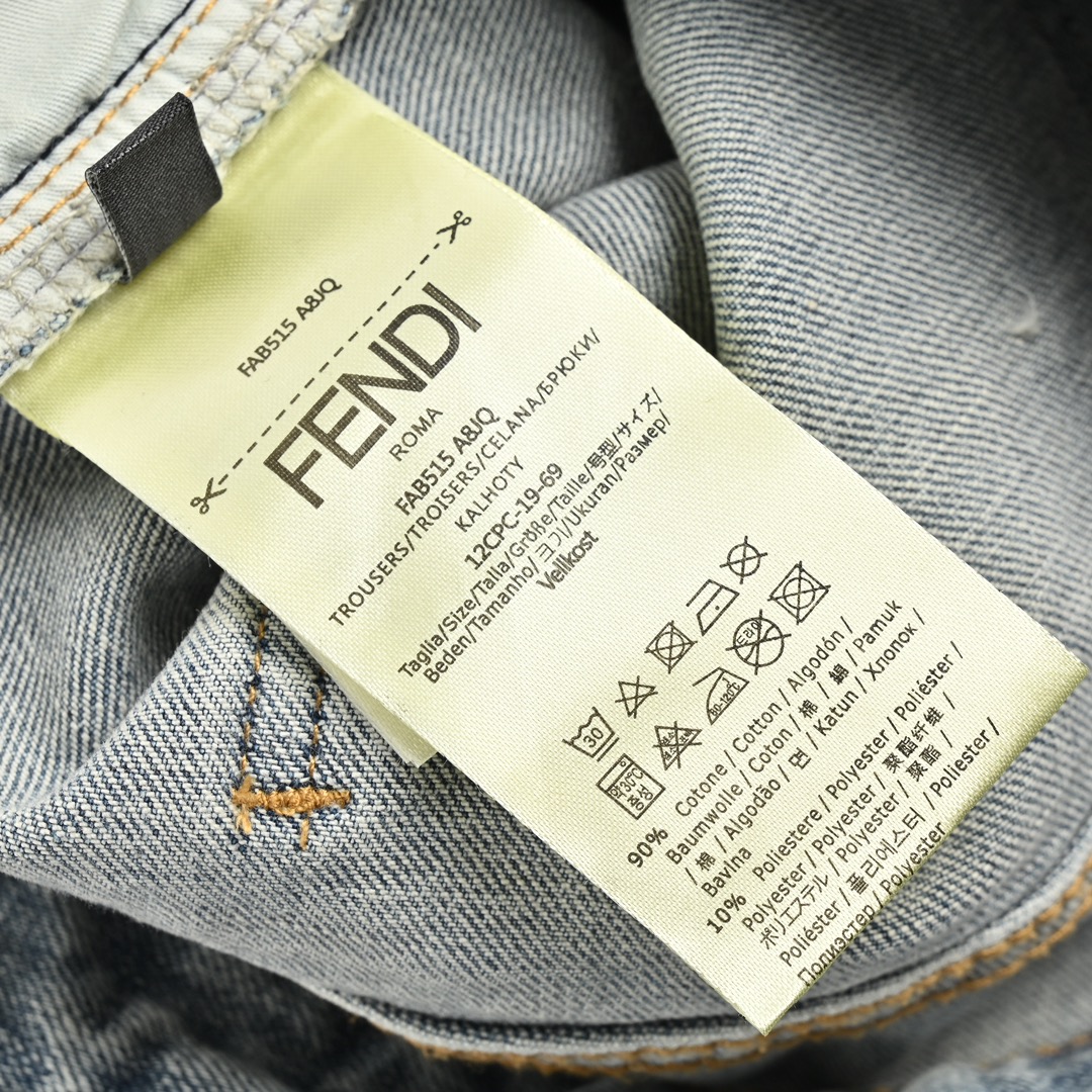 Fendi/芬迪 23Fw 小怪兽眼睛刺绣牛仔裤 Fendi/芬迪