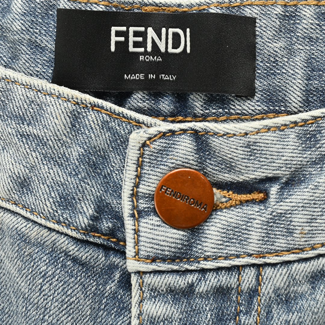 Fendi/芬迪 23Fw 小怪兽眼睛刺绣牛仔裤 Fendi/芬迪