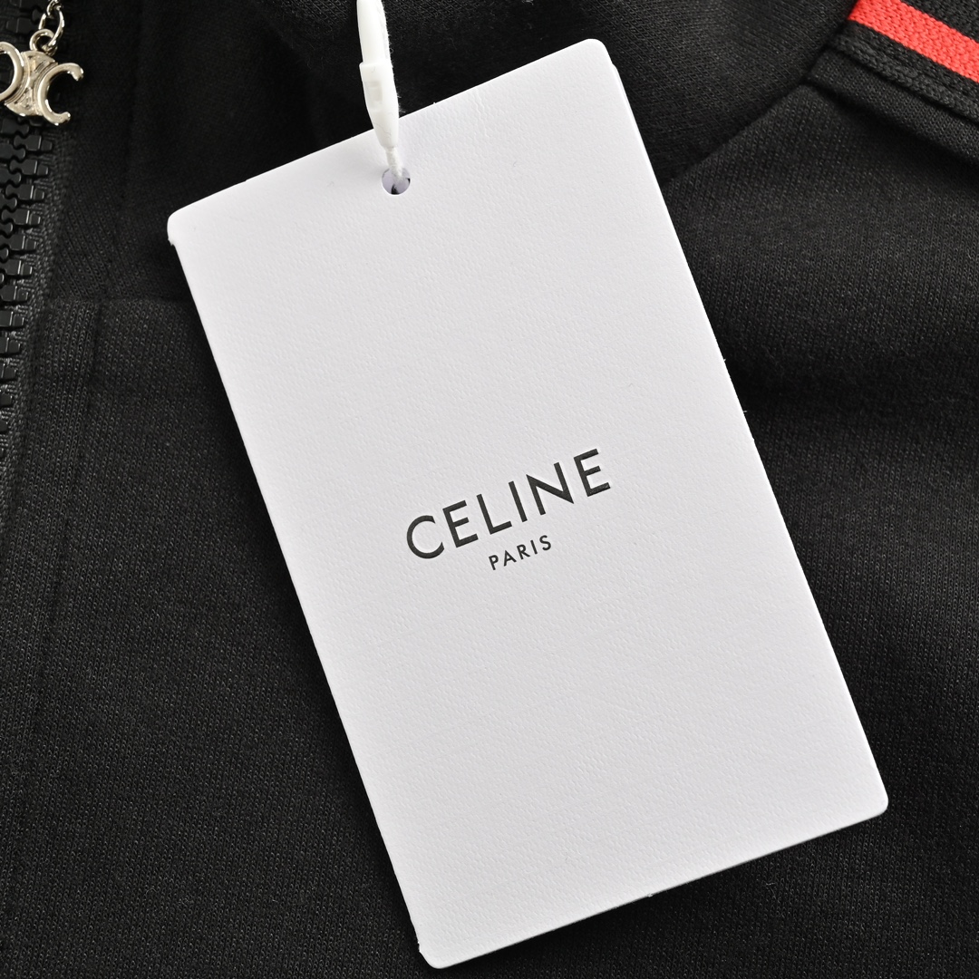 Celine/赛琳 23Fw 刺绣小标红边织带套装外套