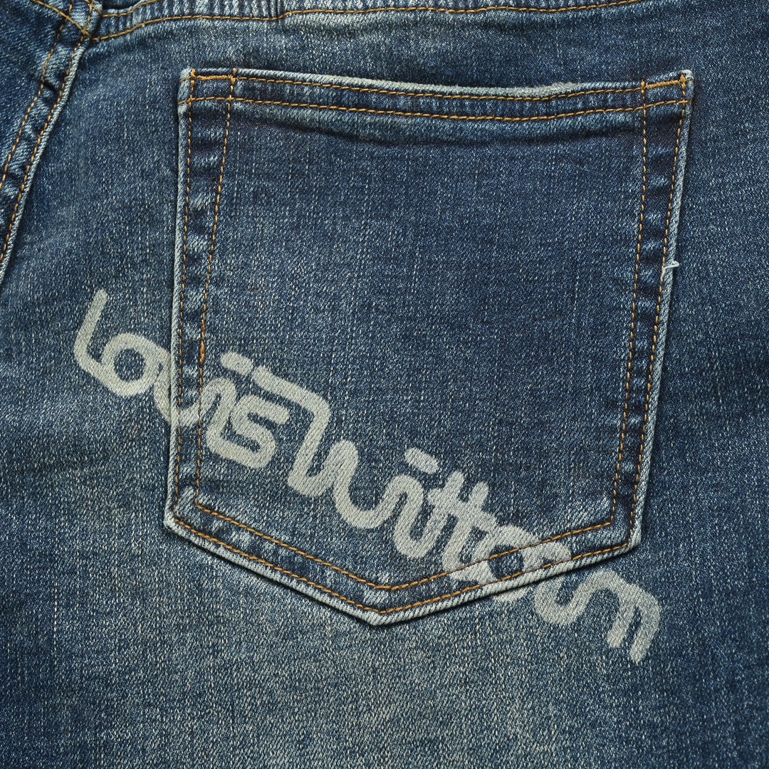 Louis Vuitton /路易威登 23Fw 刺绣补丁牛仔裤