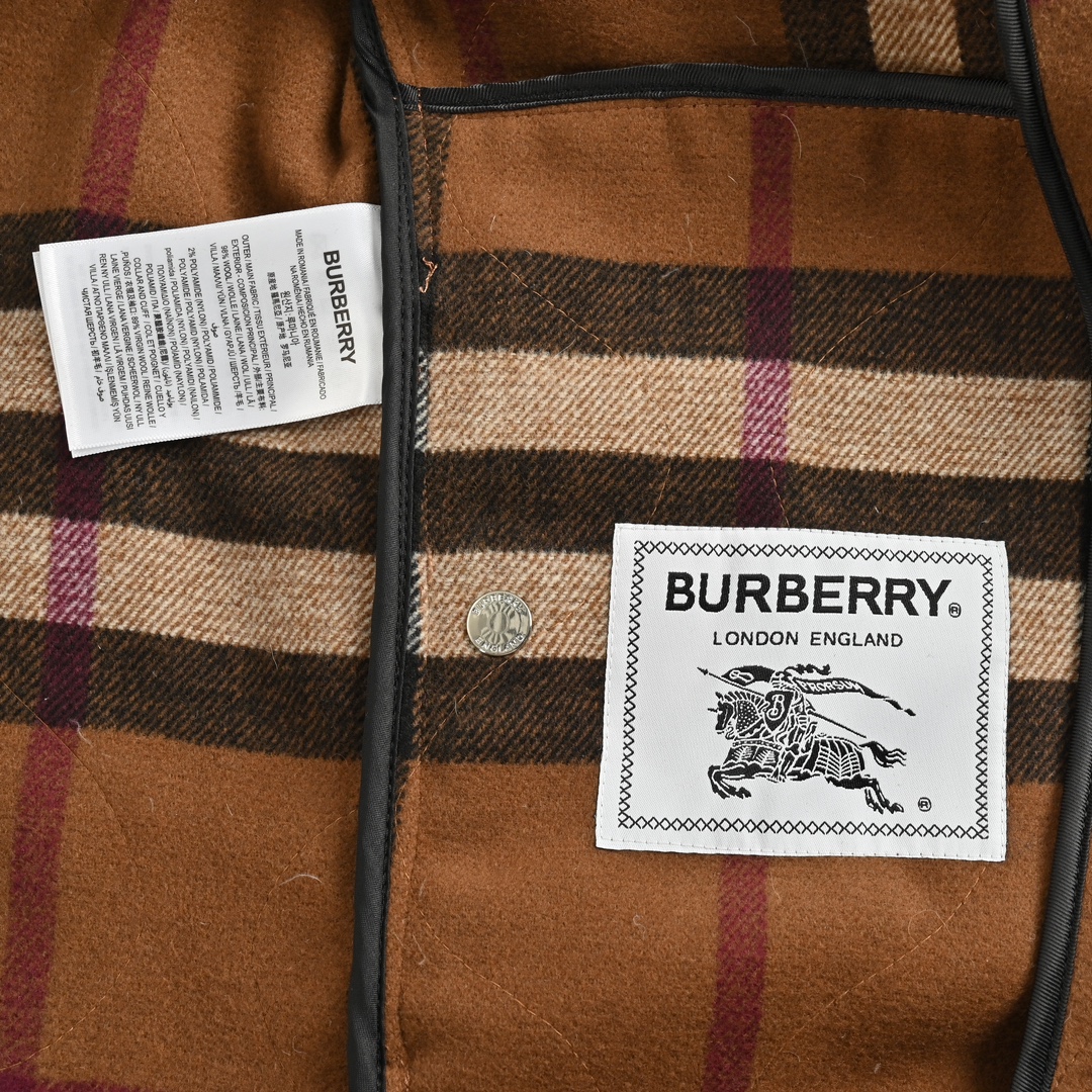 Burberry/巴宝莉 23Fw 格纹羊毛飞行夹克外套