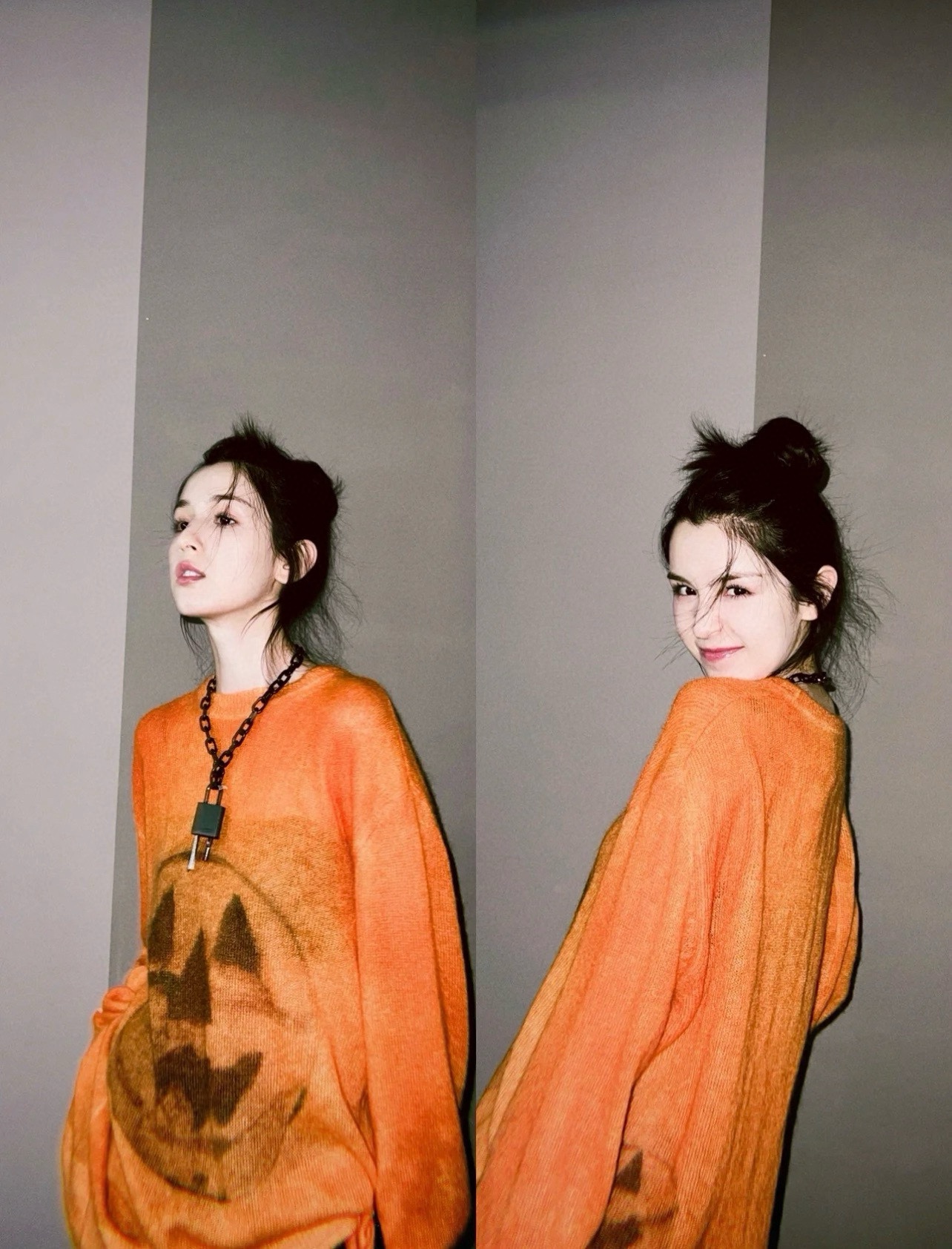 GIVENCHYGivenchy 23Fw show style limited pumpkin mohair sweater upper body eff