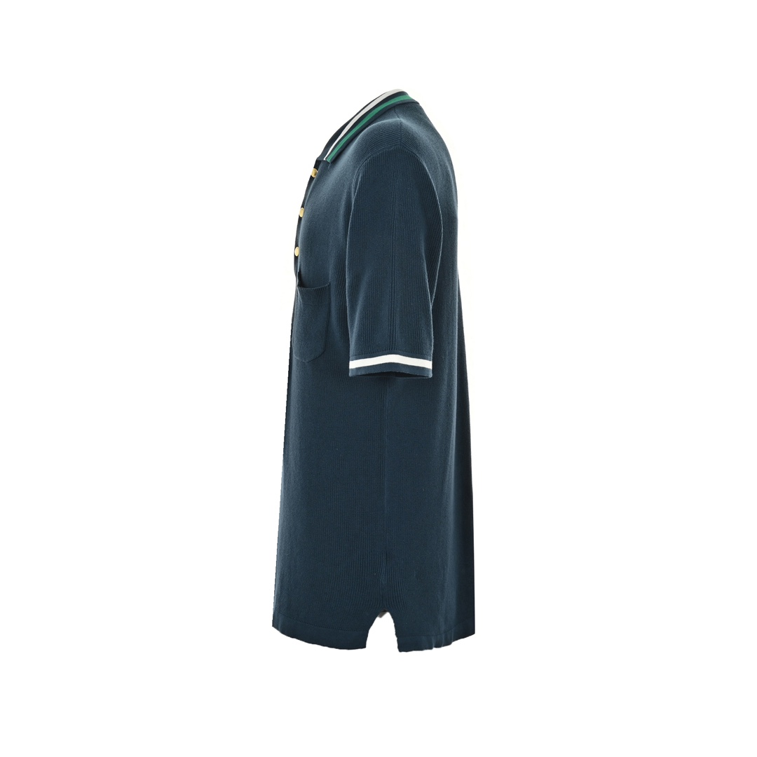 Gucci/古驰 24ss 口袋刺绣针织Polo短袖