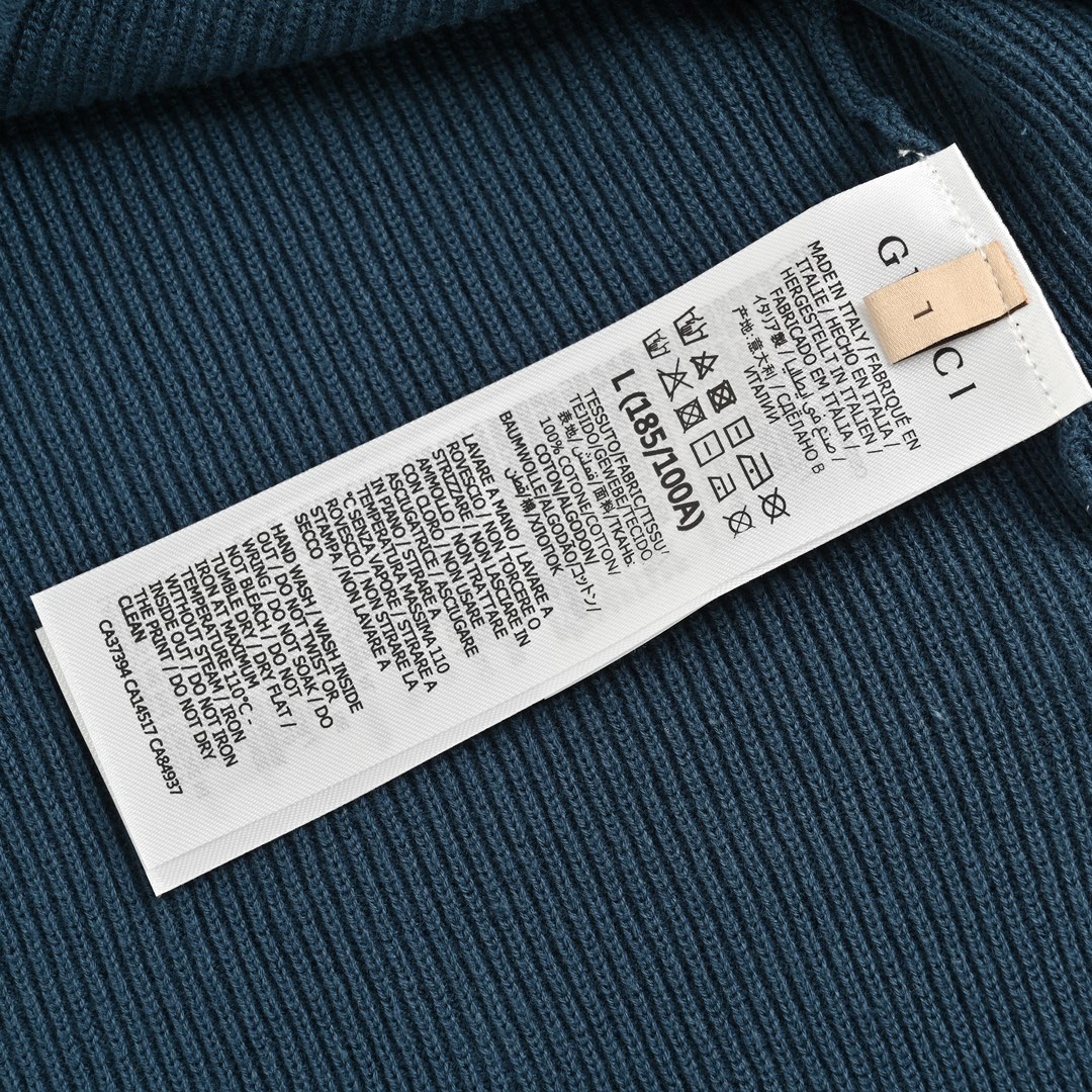 Gucci/古驰 24ss 口袋刺绣针织Polo短袖