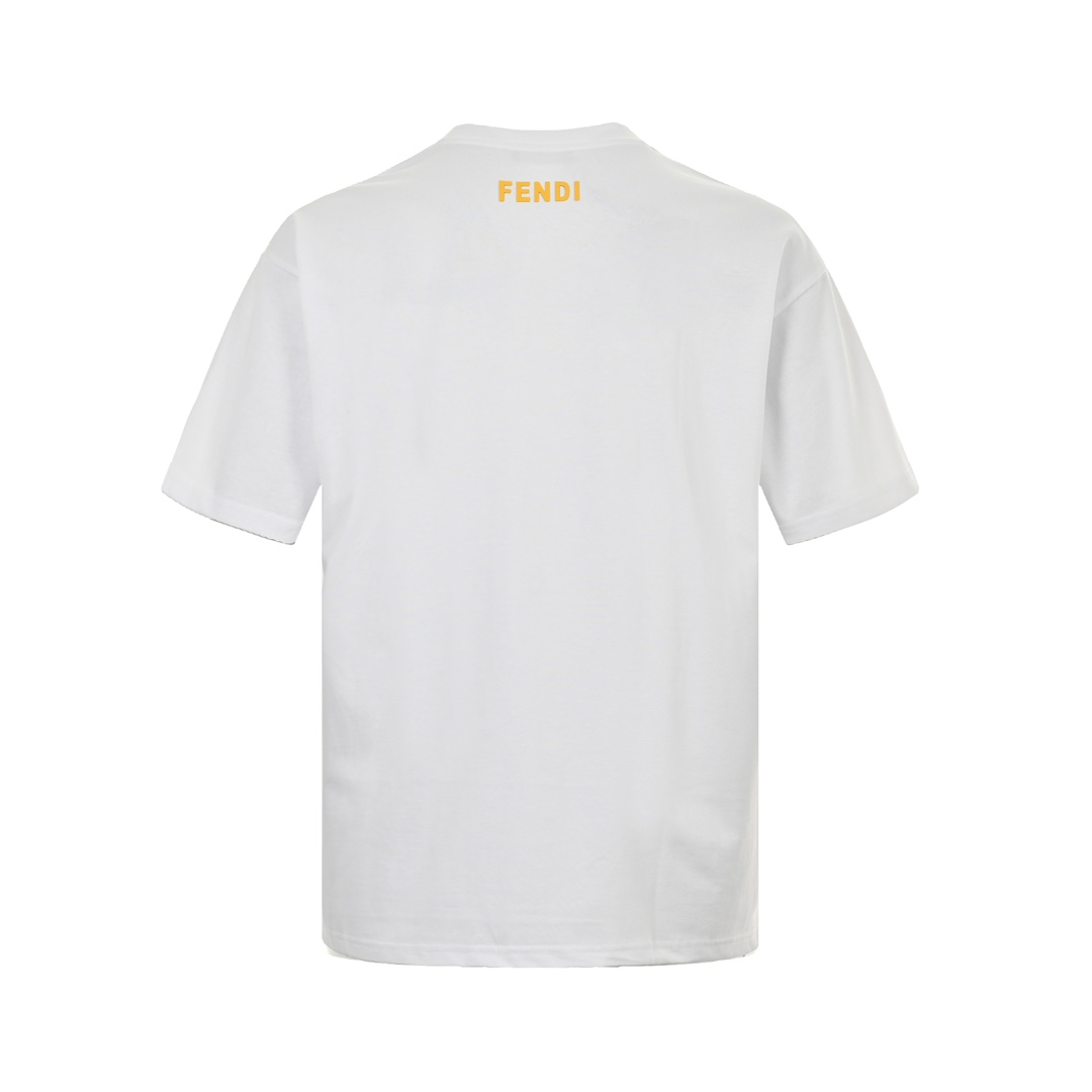 Fendi/芬迪 经典小怪兽胶皮眼睛短袖 夏季新品 小怪兽眼睛压胶印花圆领短袖T恤