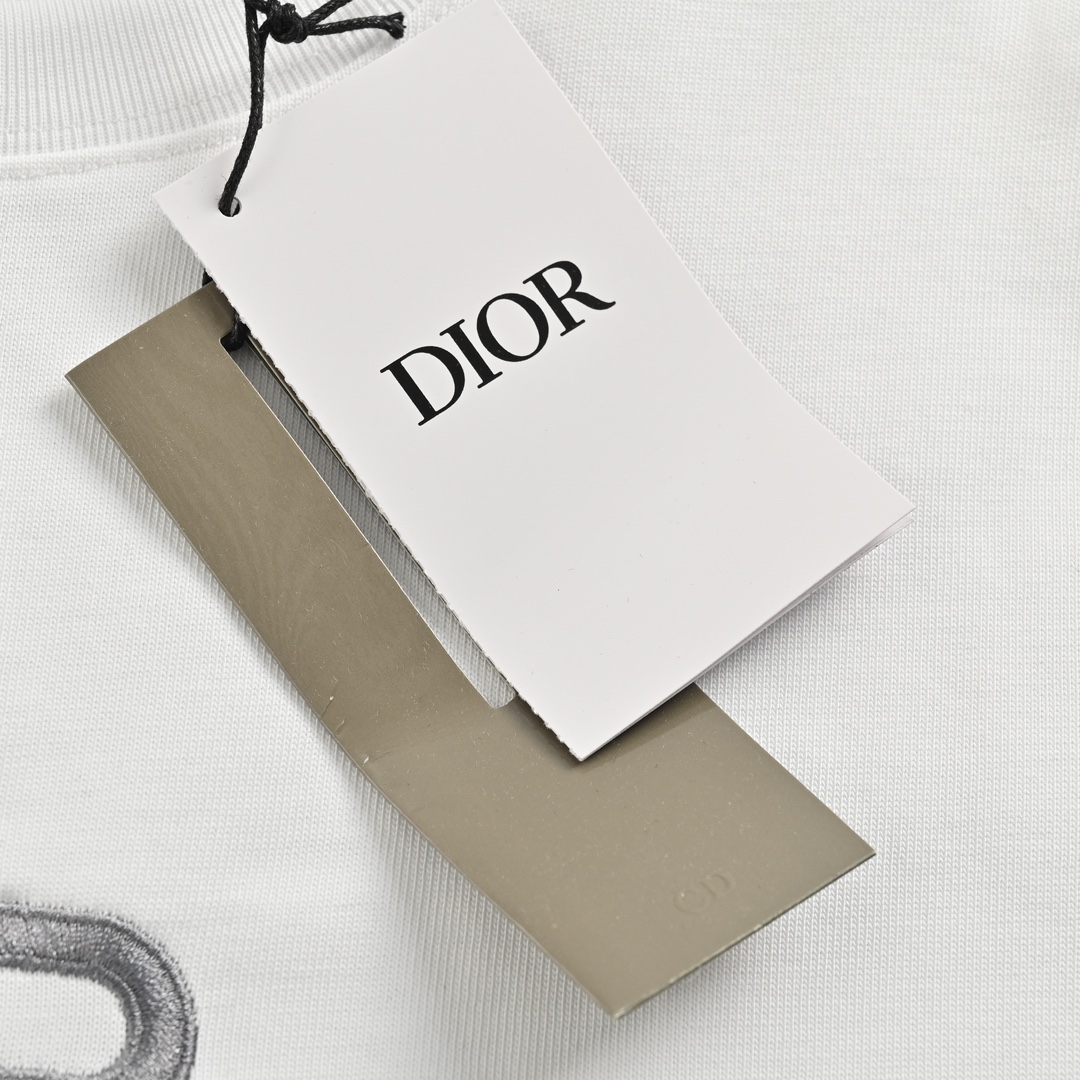 Dior/ 迪奥 24ss 1947刺绣短袖 320克紧密平纹双纱大白面料