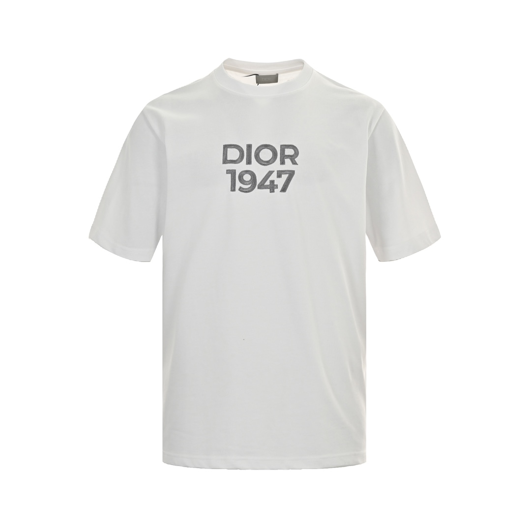 Dior/ 迪奥 24ss 1947刺绣短袖 320克紧密平纹双纱大白面料