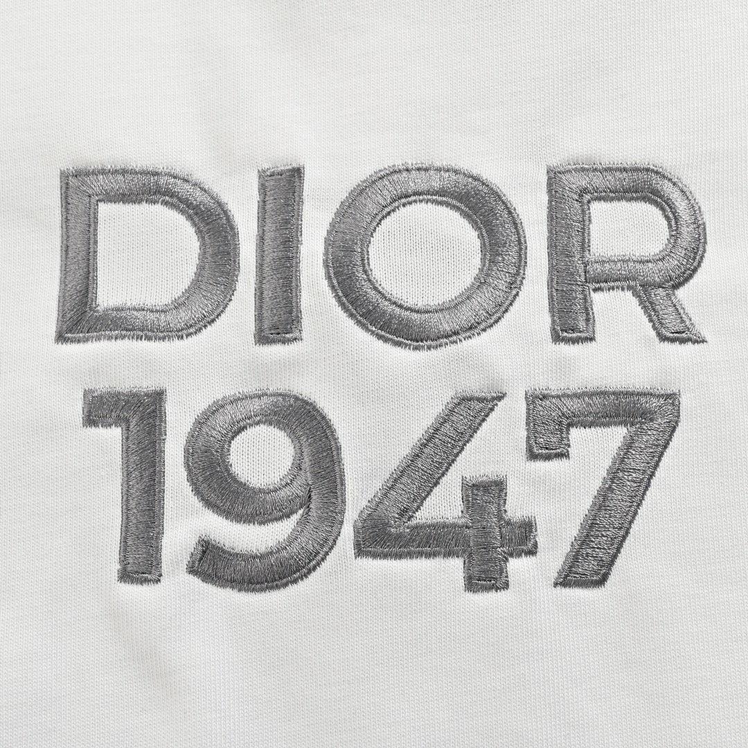 Dior/ 迪奥 24ss 1947刺绣短袖 320克紧密平纹双纱大白面料