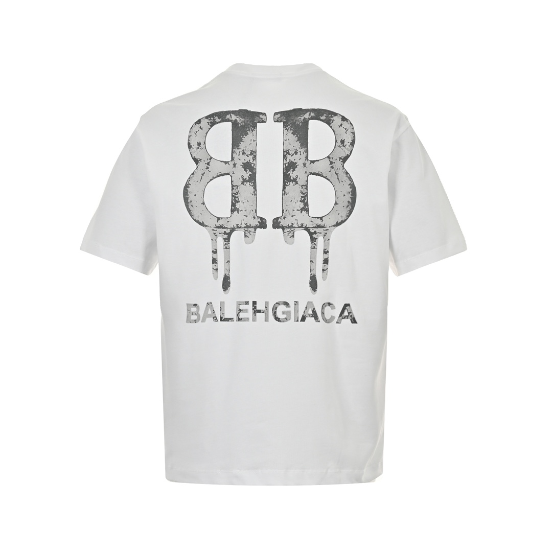 140 Balenciaga /巴黎世家 24ss 斑驳双B印花短袖 纯棉柔软面料