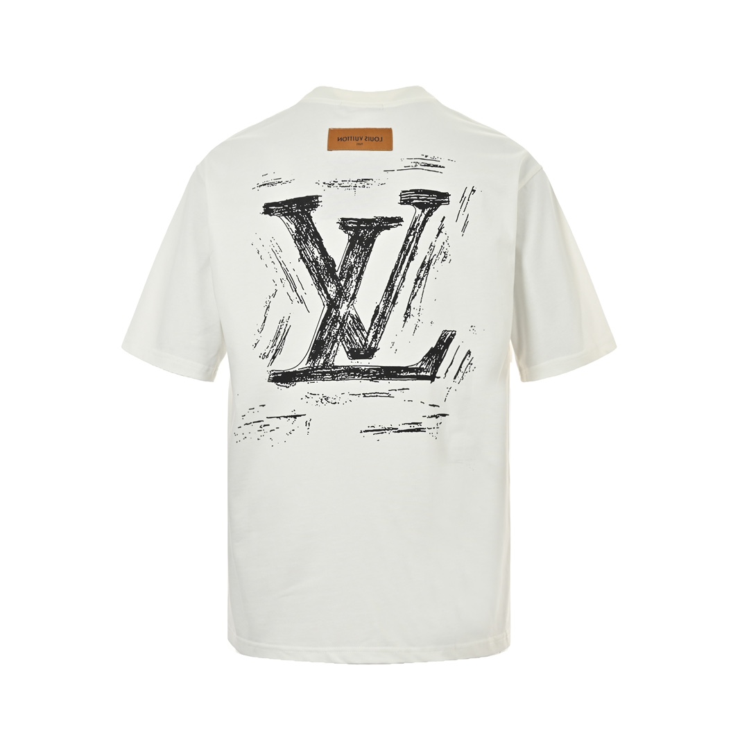 140 Louis Vuitton/路易威登 24ss 涂鸦字母logo印花短袖