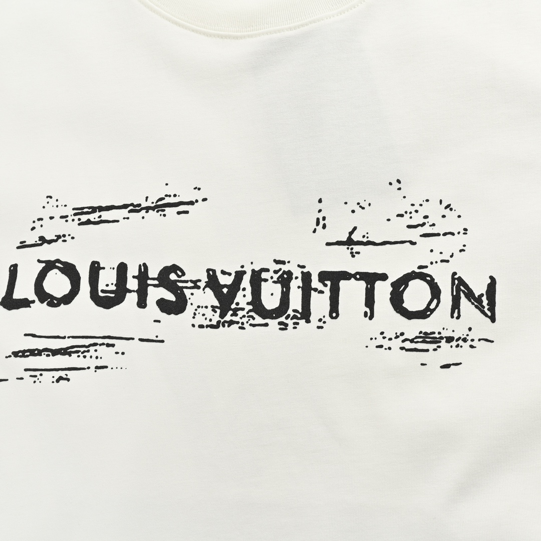 140 Louis Vuitton/路易威登 24ss 涂鸦字母logo印花短袖