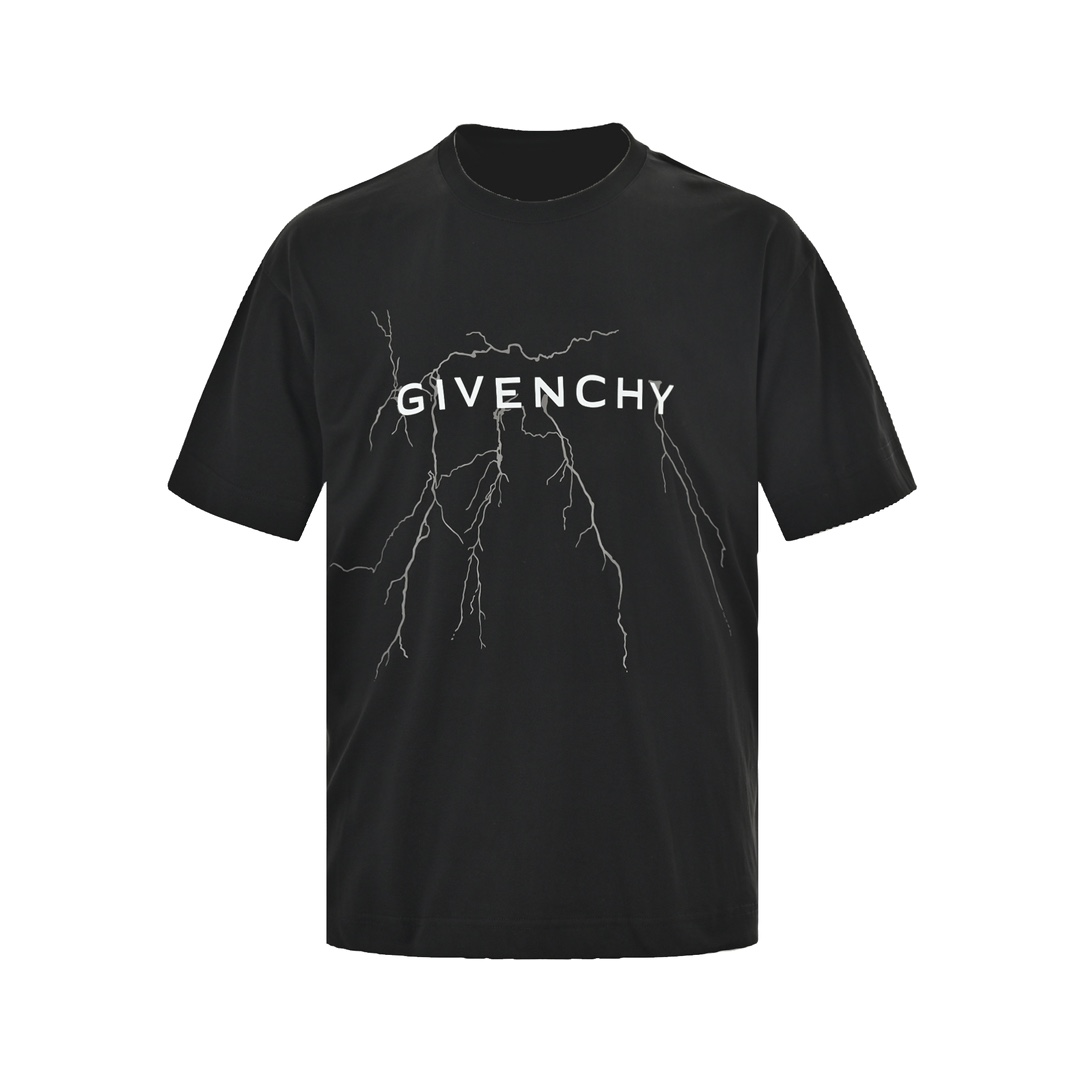 150 GIVENCHY/纪梵希 24ss 反光闪电印花短袖 采用50支双股面料