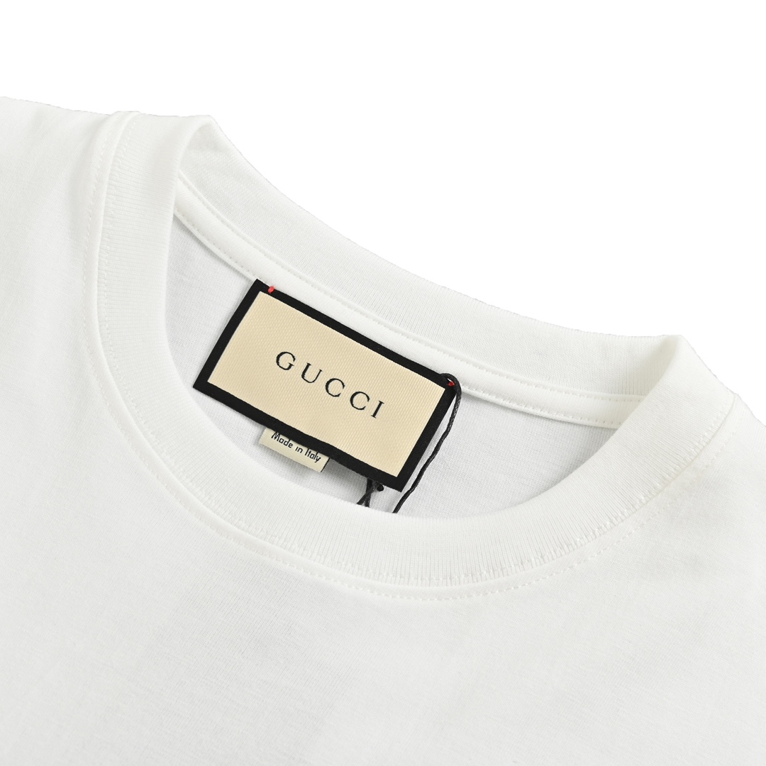 Gucci/古驰 24ss 火焰字母logo印花短袖