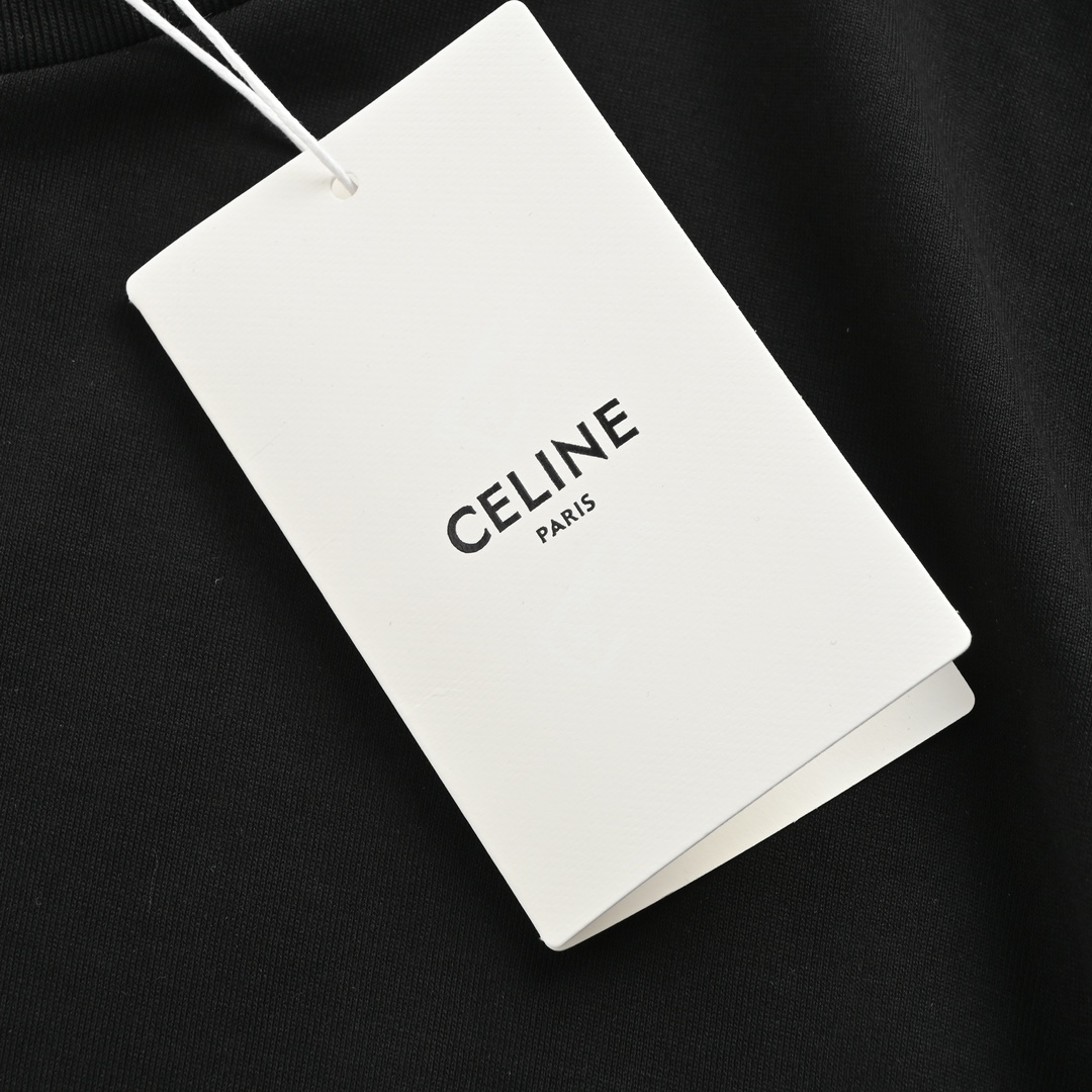 140 Celine/赛琳 基础Logo印花短袖 采用170克50支双股面料 弹力胶浆印花