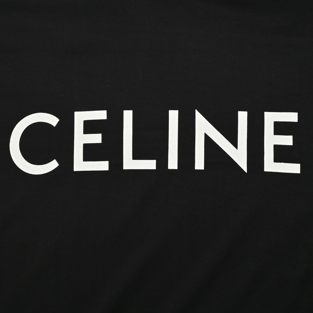 140 Celine/赛琳 基础Logo印花短袖 采用170克50支双股面料 弹力胶浆印花