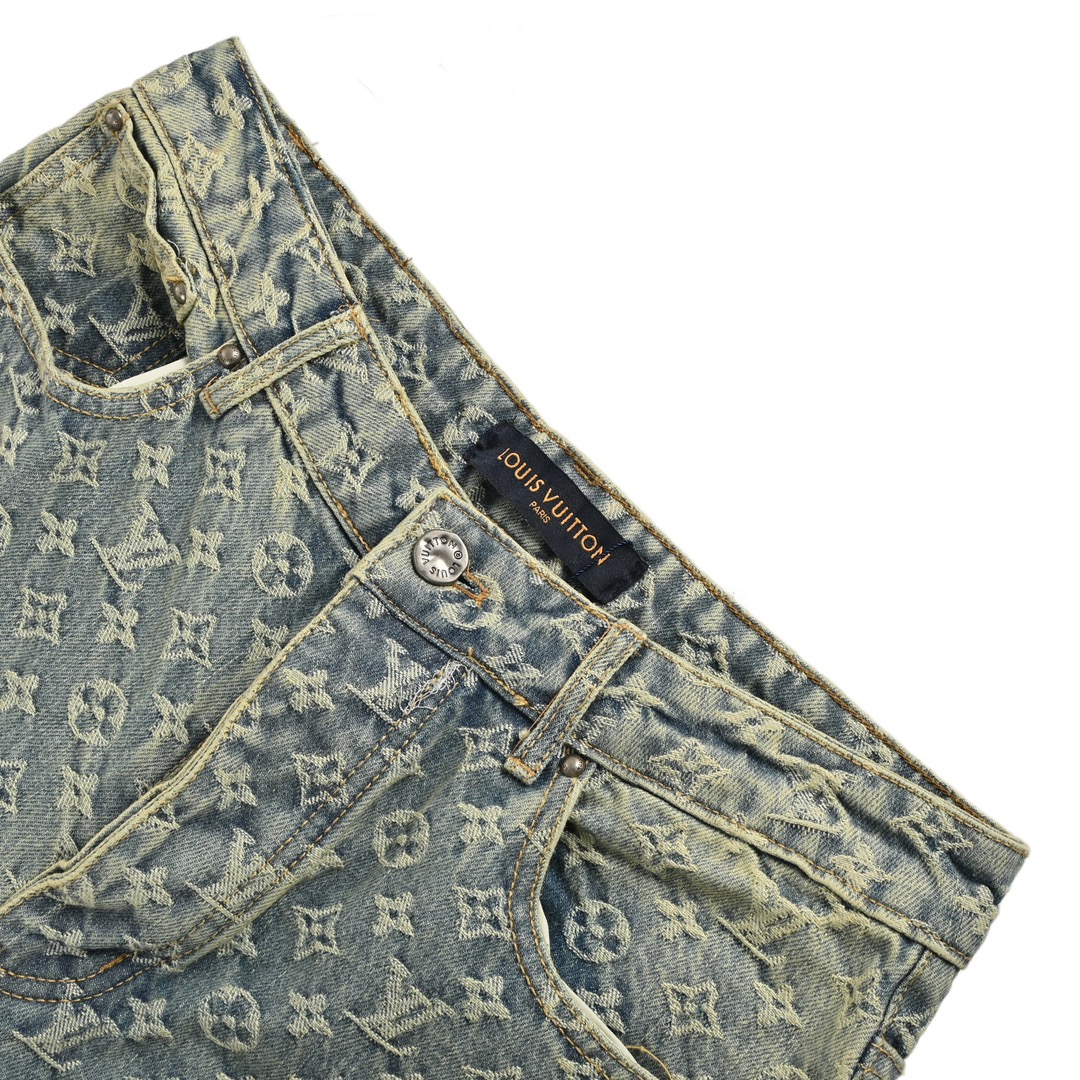 Louis Vuitton/路易威登 满印提花直筒牛仔裤
