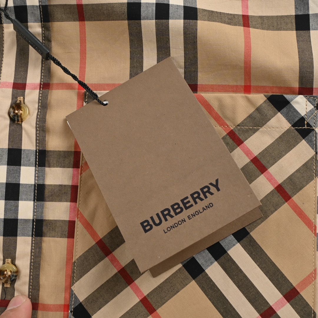 Burberry/巴宝莉 经典元素口袋条纹长袖衬衫