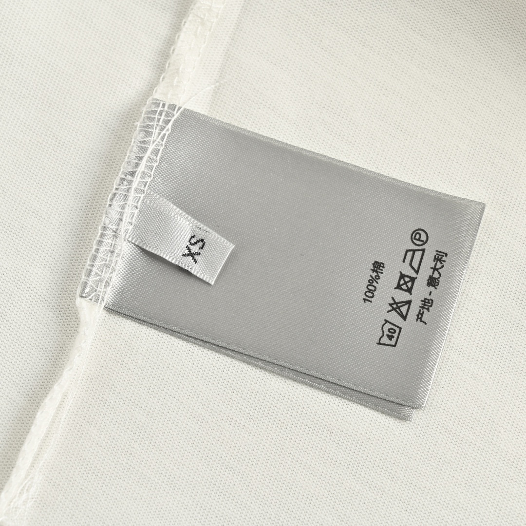 Dior/迪奥 24ss 后背植绒字母短袖 前面采用刺绣标识后背植绒字母工艺