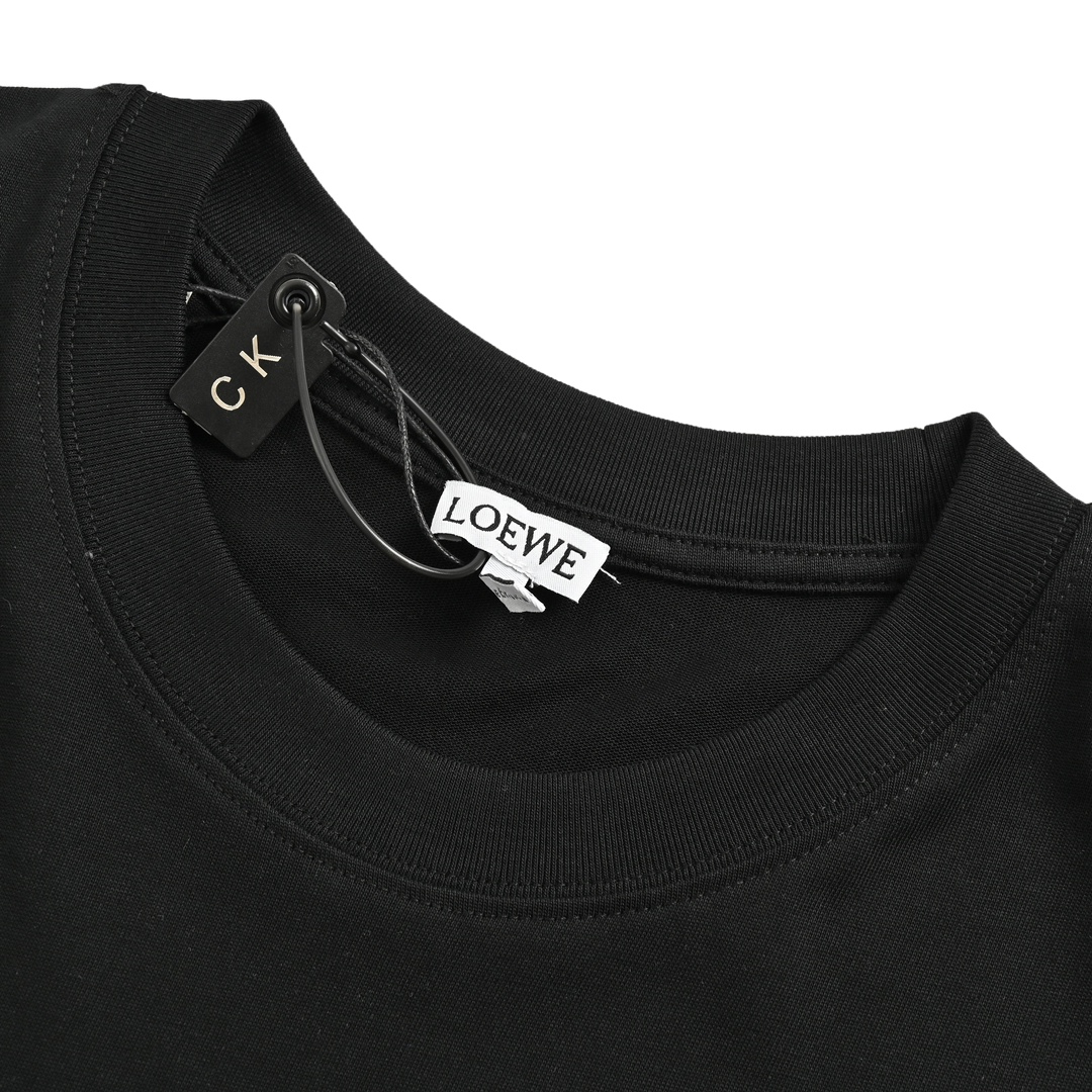 Loewe /罗意威 霓虹刺绣荧光粉刺绣logo短袖